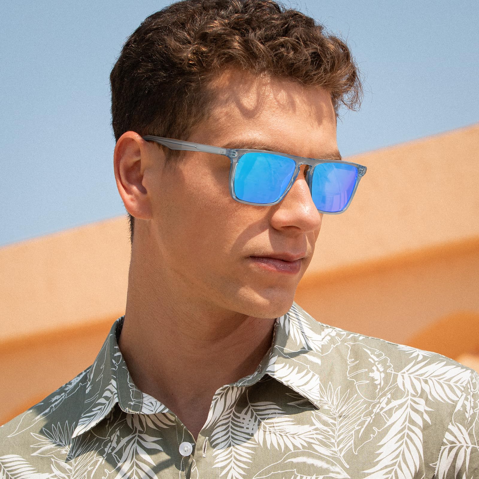 CARFIA Retro Polarized Sunglasses for Men UV Protection Hand-crafted Acetate Frame Fashion Cool Sun Glasses CA53572