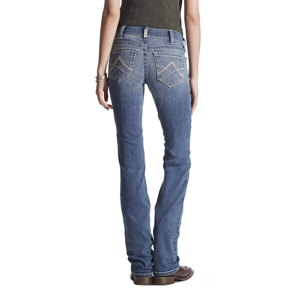 Ariat Women's R.E.A.L. Mid Rise Stretch Icon Stackable Straight Leg Jean