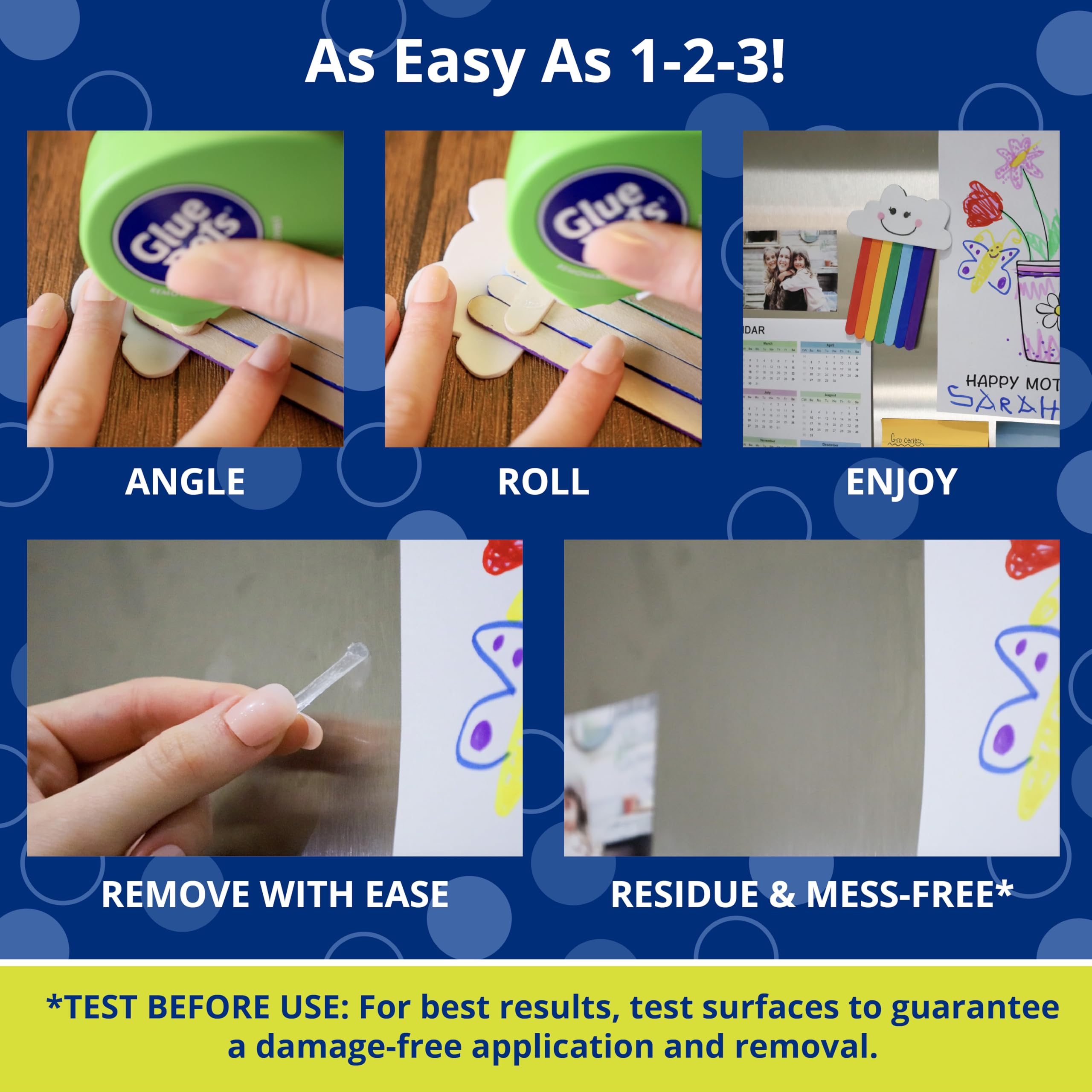 Glue Dots, Removable Dots Dot N' Go Dispenser, Double-Sided, 3/8", .38 Inch, 200 Dots, DIY Craft Glue Tape, Sticky Adhesive Glue Points, Liquid Glue Alternative, Clear