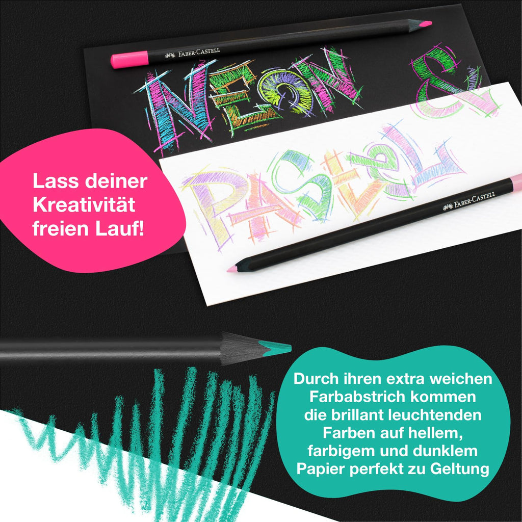 Faber-Castell Black Edition Colored Pencils| Great Back to School Art Supplies | Classic (12 Count)