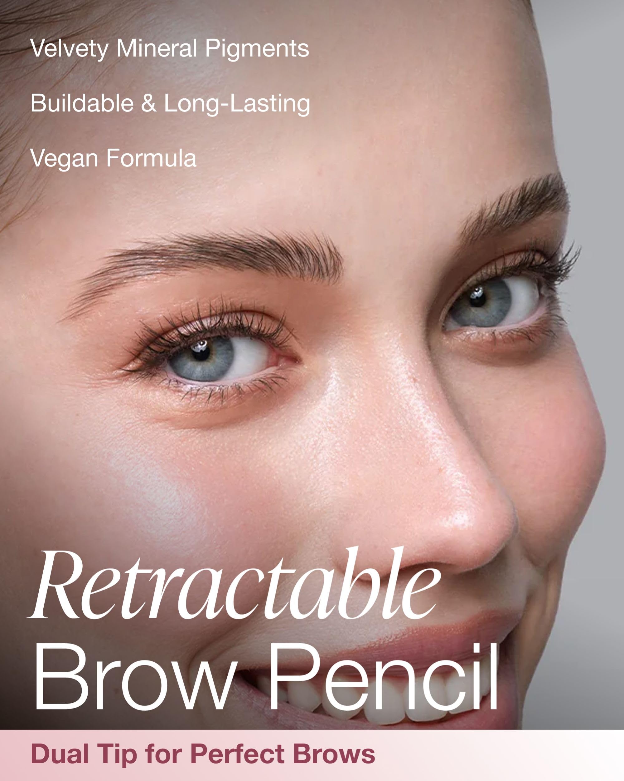 Mineral Fusion Retractable Brow Pencil (Blonde) - TZR 2025 Beauty Heroes Award Winner - Shape & Define Eyebrow with Blending Spoolie Brush - Velvety Smooth, Long-Lasting Color - Vegan Formula