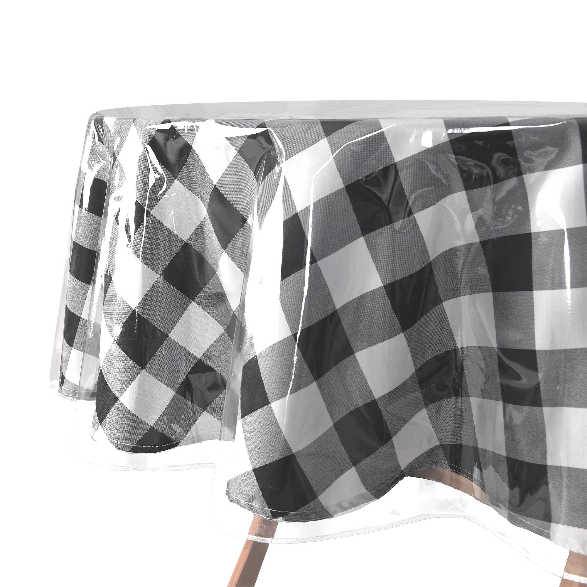 Hiasan Clear Plastic Tablecloth Rectangle - 100% Waterproof Oilproof Stain Resistant Wipeable Transparent Vinyl Table Cloth Protector, 30 x 30 Inch