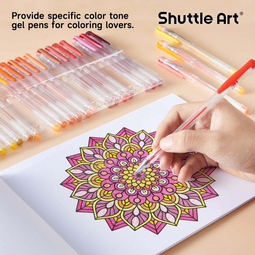 Shuttle Art Pastel Gel Pens, 24 Pastel Milky Colors Gel Pen for Black Paper, Adults Coloring Books Drawing Doodling Crafts Scrapbooking Journaling