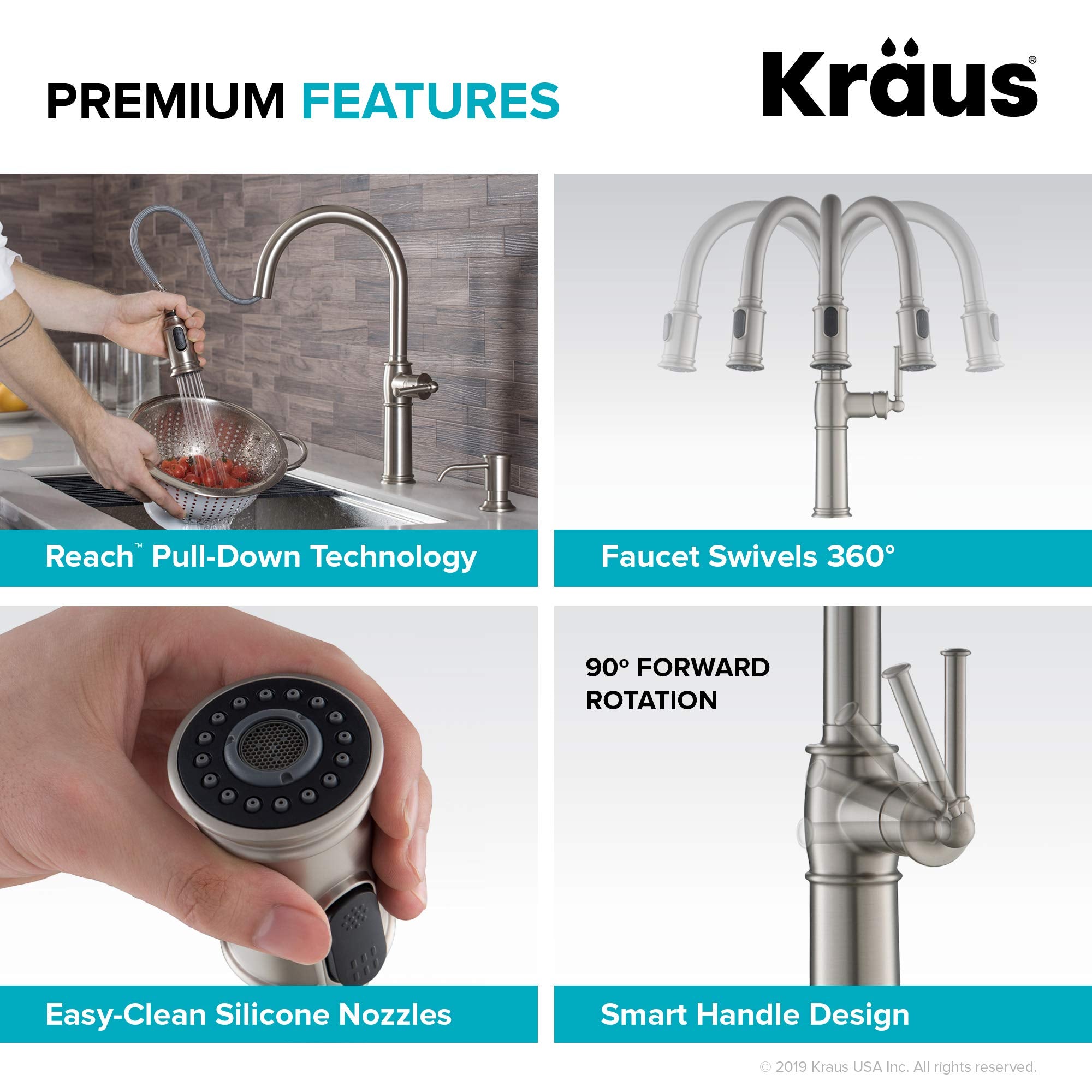 KRAUS Allyn Transitional Bridge Kitchen Faucet with Pull-Down Sprayhead in Brushed Gold, KPF-3121BG
