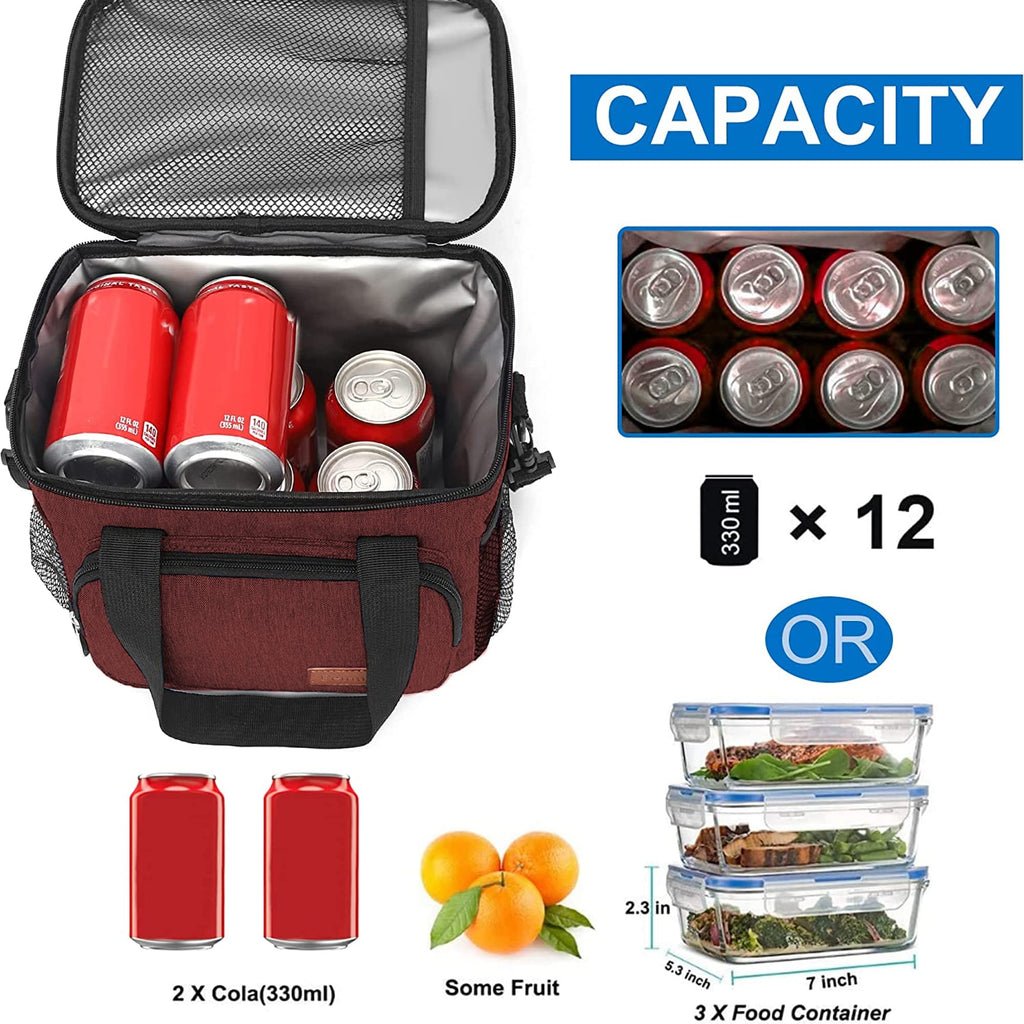 Femuar Lunch Bags for Women/Men, Insulated Lunch Bag for Work Office Picnic - Large Lunch Cooler Bag Leakproof Lunch Box with Adjustable Shoulder Strap for Adults - Grey (15L)