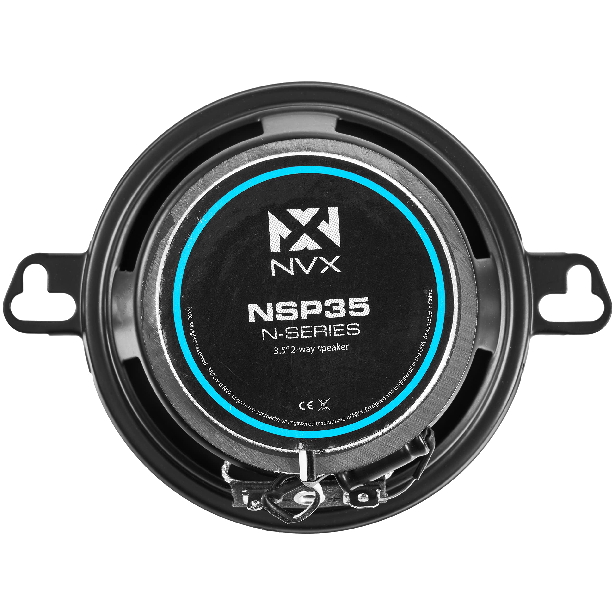 NVX NSP35 3.5" Car Speakers, 200W Max, 70W RMS, 2-Way Coaxial w/Silk Dome Tweeters & Built-in X-Overs, Easy to Install in Cars/Trucks/Doors (Pair)