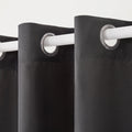 Town & Country Basics Cabana Solid Heavyweight Indoor Outdoor Curtains, Light Filtering Opacity with Grommet Top, Water Repellent, 2-Pack Set, 54"x96", Black