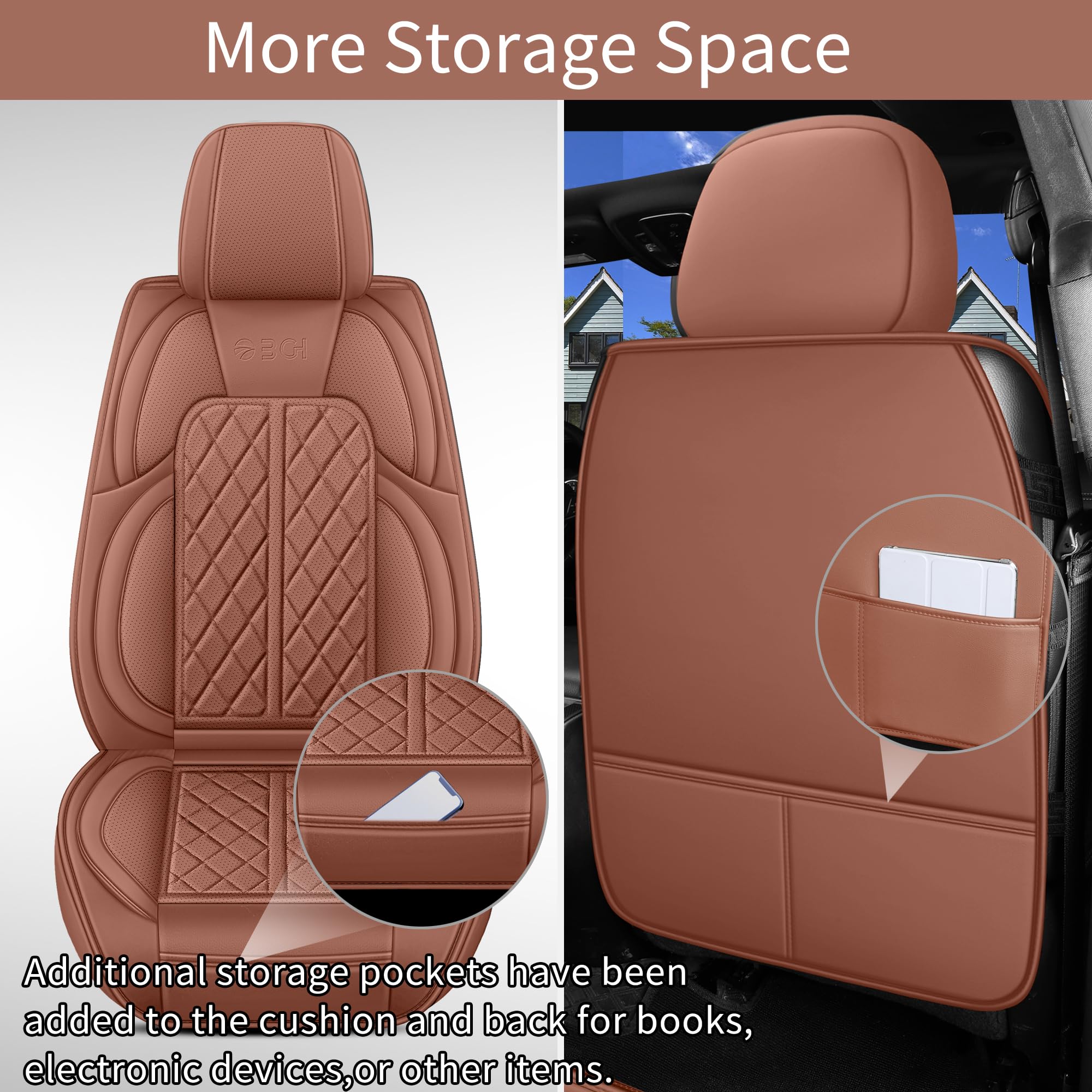 Car Seat Cover Custom Fit for Ford F150 2009-2026 Faux Leather Seat Cover Set Compatible with Regular Cab Super Cab Super Crew Pickup Truck Cushions (Black, Front Seat)