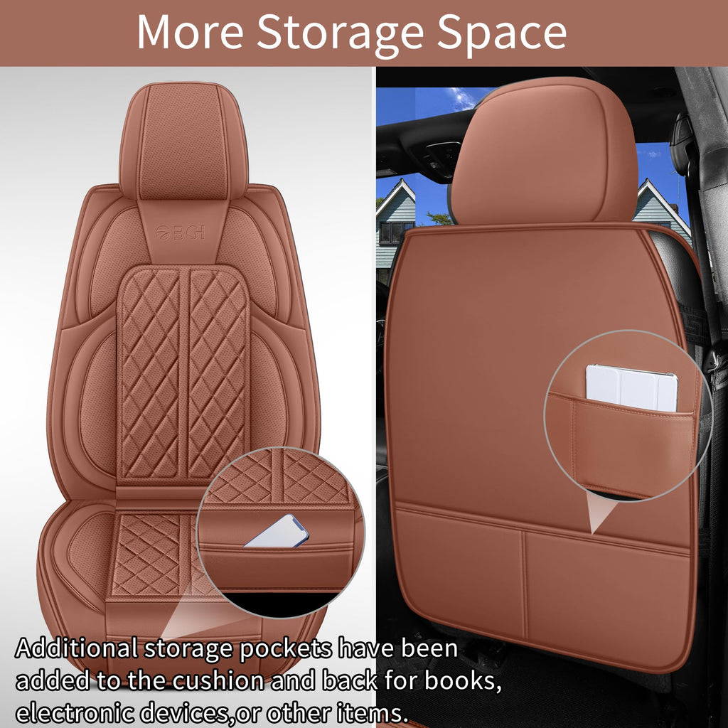 Car Seat Cover Custom Fit for Ford F150 2009-2026 Faux Leather Seat Cover Set Compatible with Regular Cab Super Cab Super Crew Pickup Truck Cushions (Black, Front Seat)