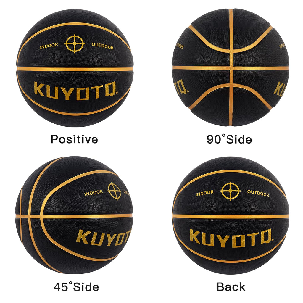 KUYOTQ Kids Youth Adult Size 3/4/5/6/7 (22/25.5/27.5/28.5/29.5") Basketball Premium Rubber or Faux Leather Basketball Indoor Outdoor Basketball for Boys Girls Womens Mens Basketball Gifts (Deflated)