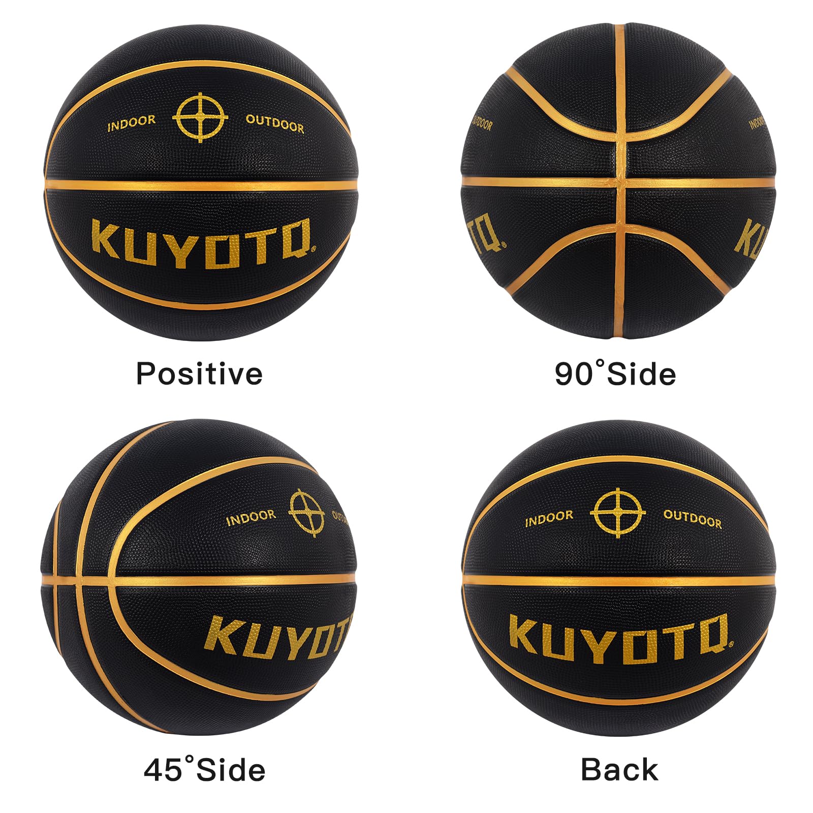 KUYOTQ Kids Youth Adult Size 3/4/5/6/7 (22/25.5/27.5/28.5/29.5") Basketball Premium Rubber or Faux Leather Basketball Indoor Outdoor Basketball for Boys Girls Womens Mens Basketball Gifts (Deflated)