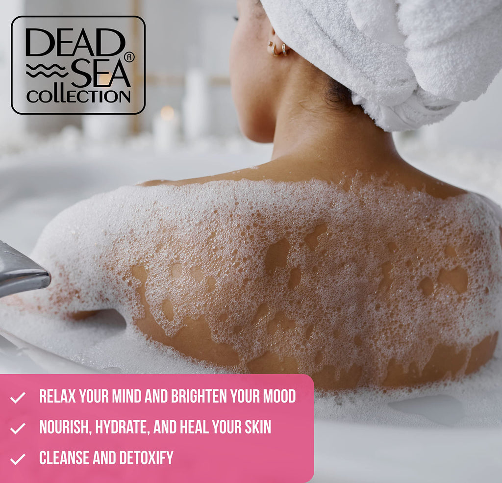 Dead Sea Collection Bubble Bath with Almond Vanilla for Women and Men - Sweet Almond Oil and Dead Sea Salt - Nourishing and Moisturizing Skin - Pack of 2 (67.6 fl.oz)