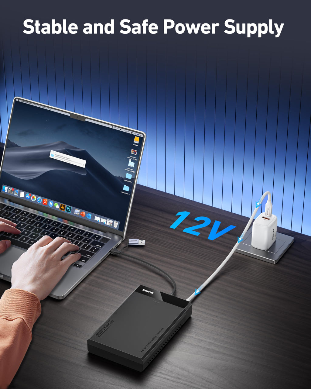 BENFEI 2.5 Inch SATA to USB Tool Free External Hard Drive Enclosure (6Gbps, Optimized for SSD, Support UASP SATA III)