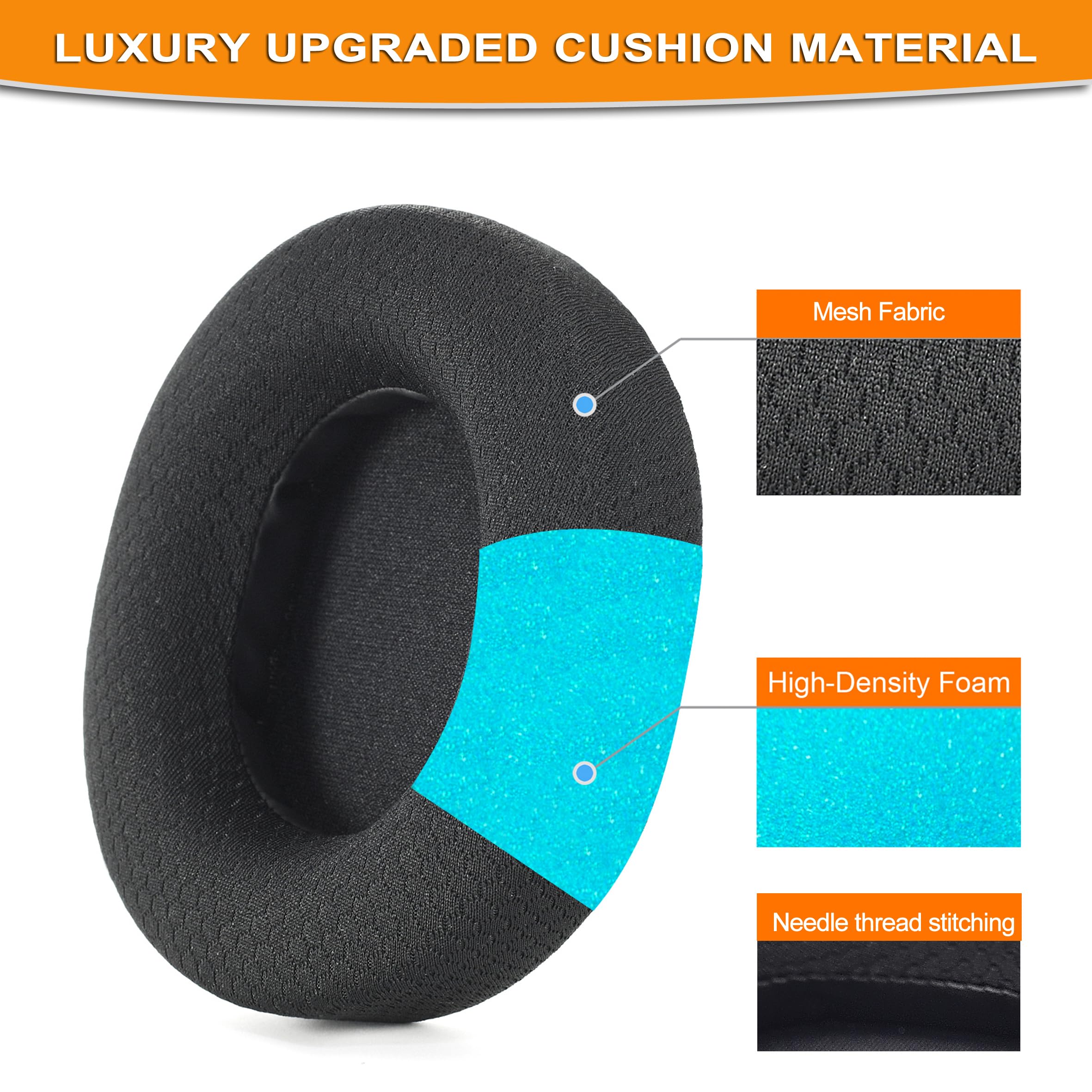 Arctis 3/5 / 7/9 Replacement Black Fabric Ear Pads Cushion Compatible with SteelSeries Arctis 3 / Arctis 5 / Arctis 7 Arctis 9 / Arctis 1 / Arctis pro Lossless Wireless Gaming Headset Headphone