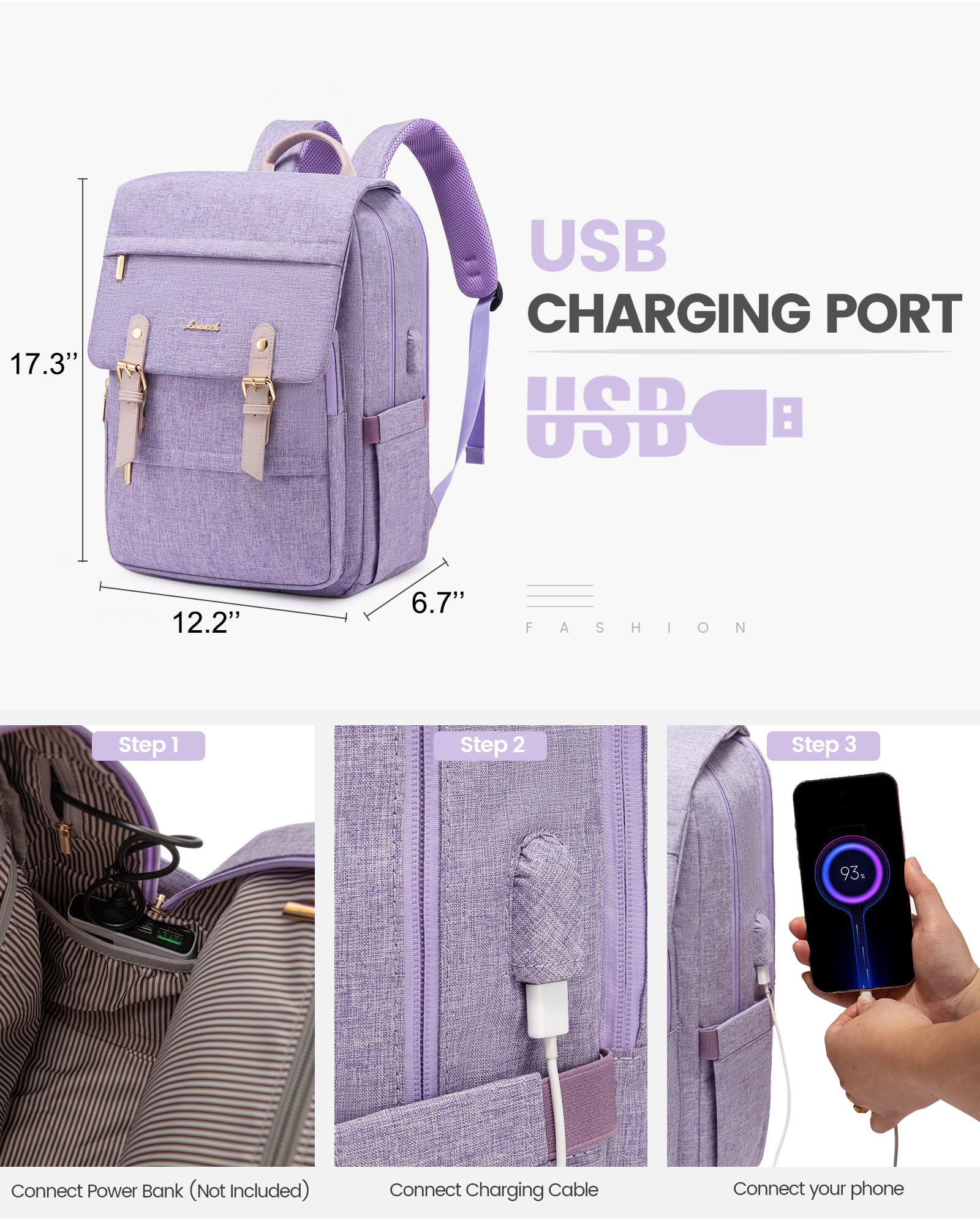 LOVEVOOK Laptop Backpack for Women, 15.6 Inch Vintage Travel Backpack Purse – Airline Approved Large Computer Bag, Lightweight for Nurse Teacher