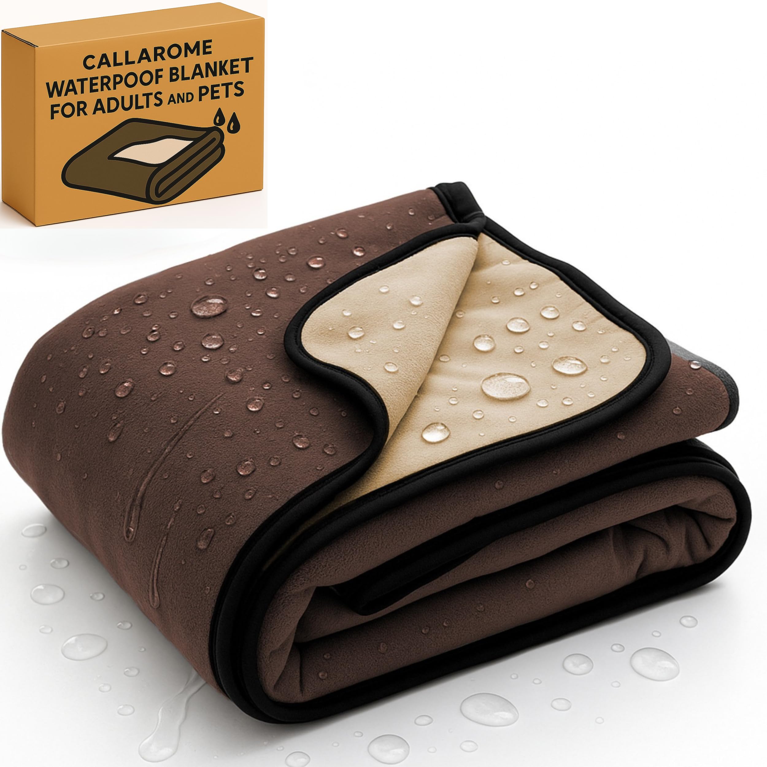 Waterproof Blanket for Bed & Couch Protection, Reddish/Green, 80"x90" | High-Density Heavy-Duty Material – Ultra-Soft & Durable Soft Fleece, Leakproof, Reversible, Silent No-Crinkle Design