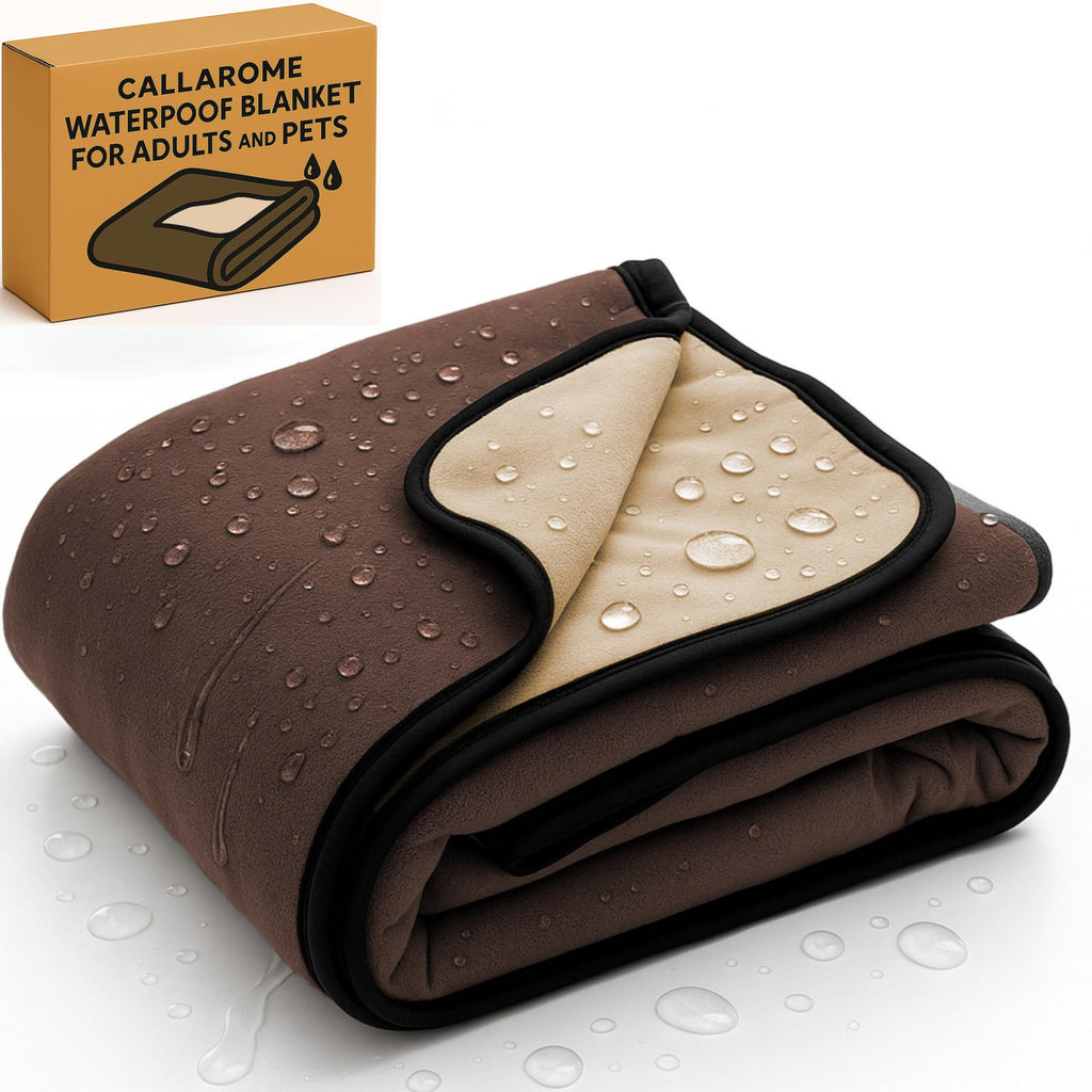 Waterproof Blanket for Bed & Couch Protection, Reddish/Green, 80"x90" | High-Density Heavy-Duty Material – Ultra-Soft & Durable Soft Fleece, Leakproof, Reversible, Silent No-Crinkle Design