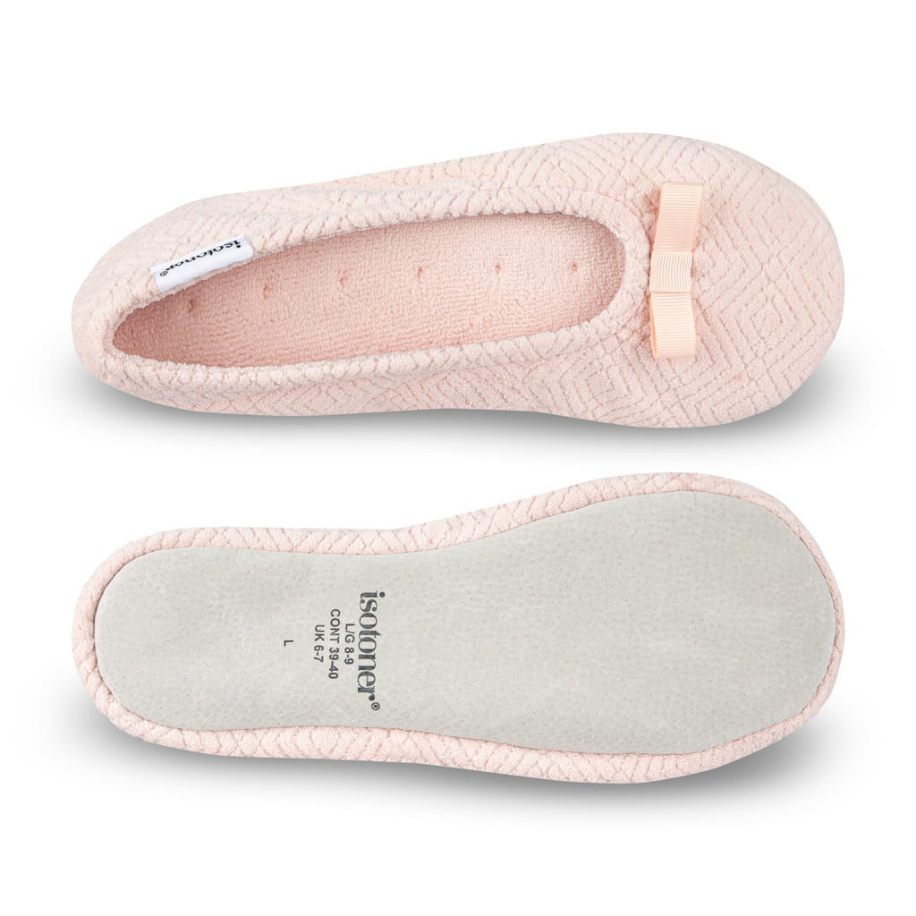 isotoner Women's Diamond Microterry Ballerina Slippers