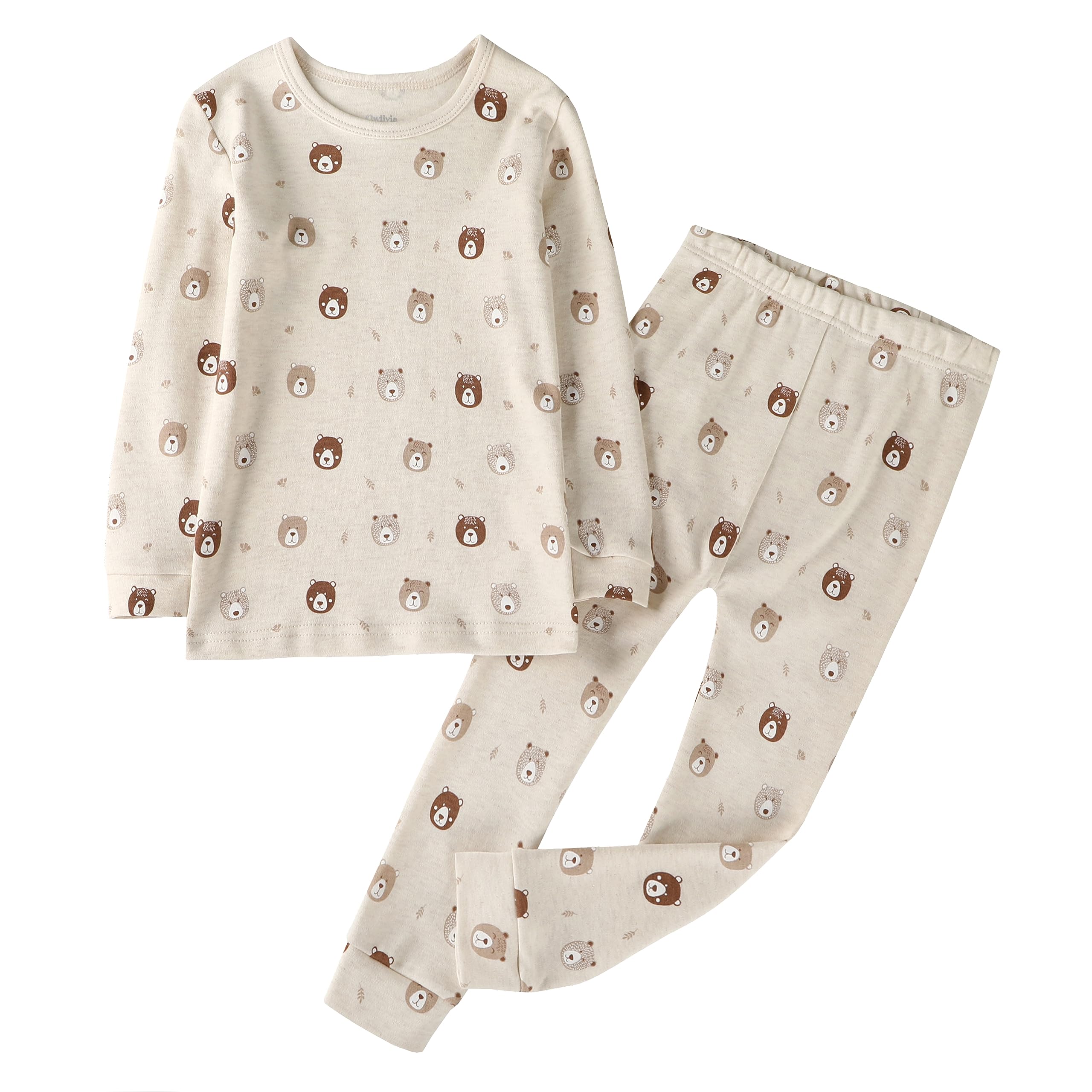 Owlivia 100% Organic Cotton Baby Long Sleeve Pajama Sets, Toddler Boy Girl 2-Piece Sleepwear