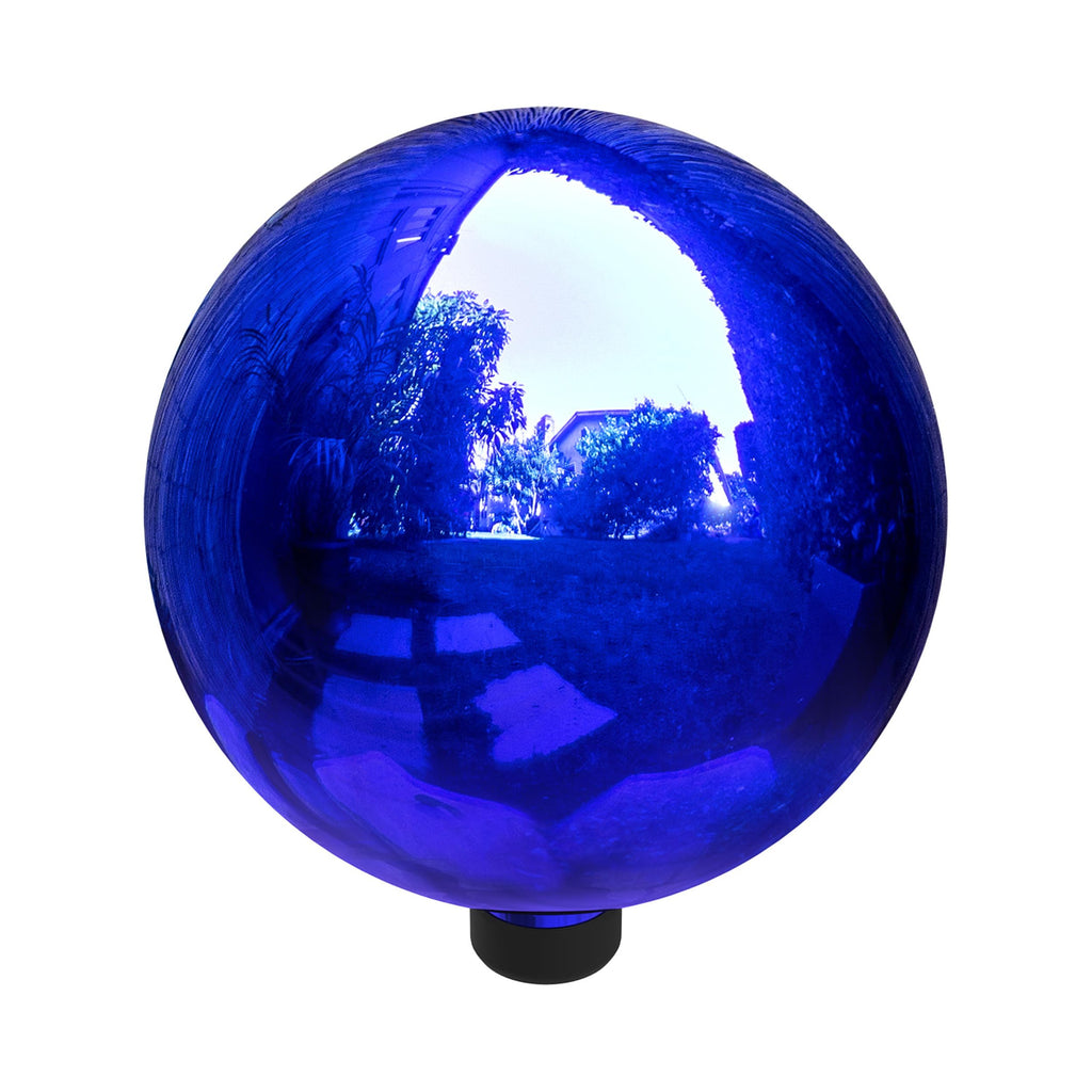 Alpine Corporation | 10" Indoor/Outdoor Glass Gazing Globe — Festive Garden & Yard Décor Accent — Blue