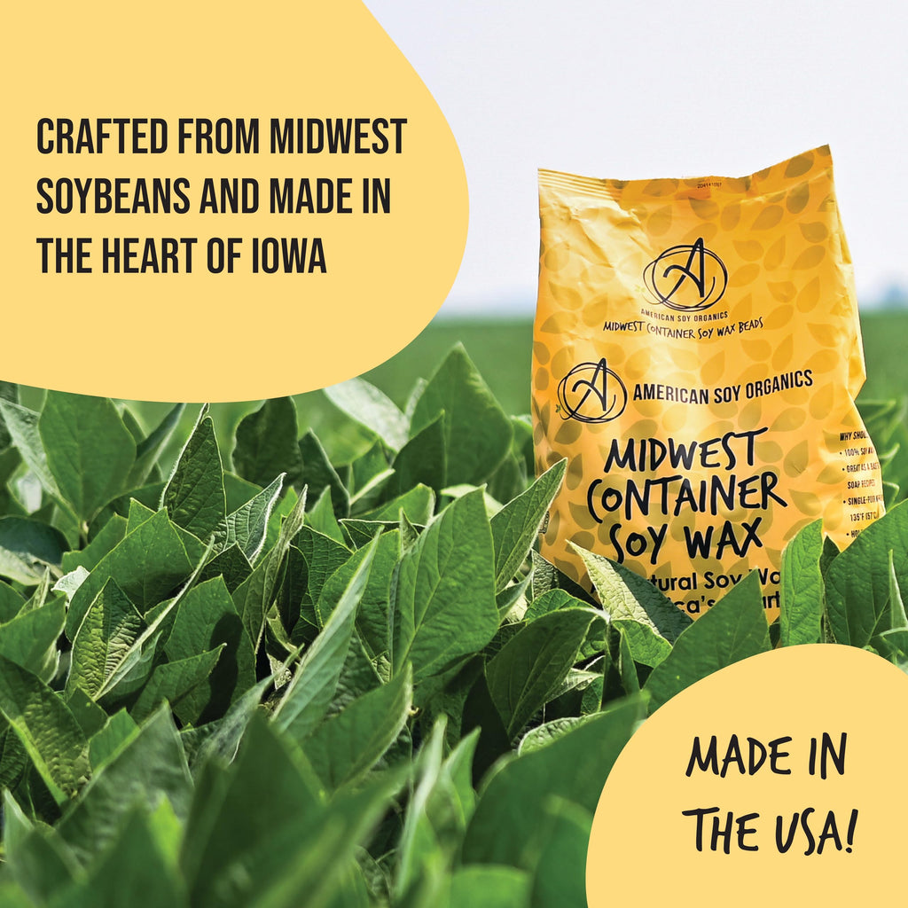 American Soy Organics 100% Midwest Soy Wax Beads for Candle Making - Natural Candle Making Supplies - Paraffin-Free, Beeswax-Free Candle Wax for Container Candles, Tealights and Wax Melts, 5 lbs