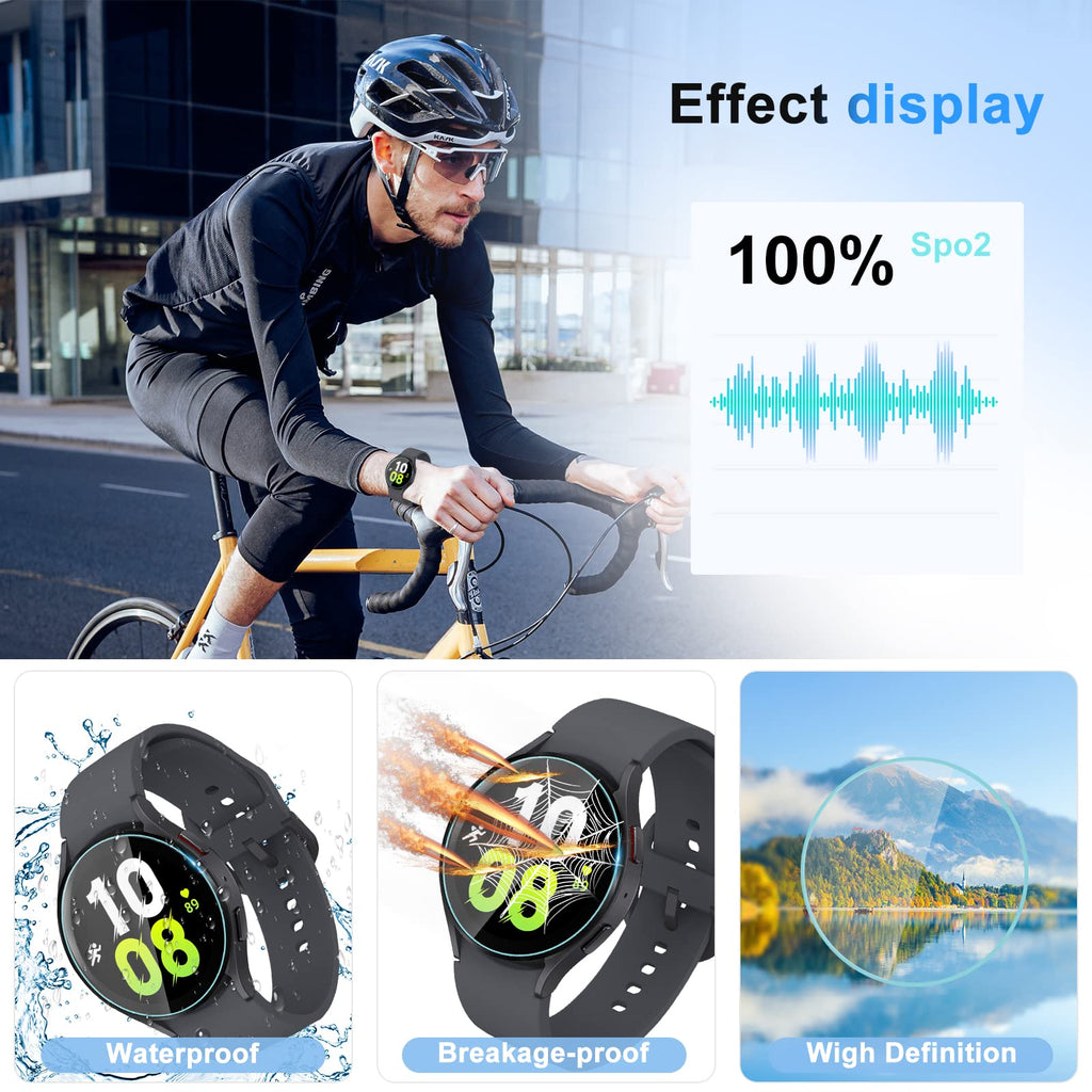 Suoman 4-Pack for Samsung Galaxy Watch 4 Classic 46mm Tempered Glass Screen Protector for Galaxy Watch 4 Classic 46mm Smartwatch [2.5D 9H Hardness] [Anti-Scratch]
