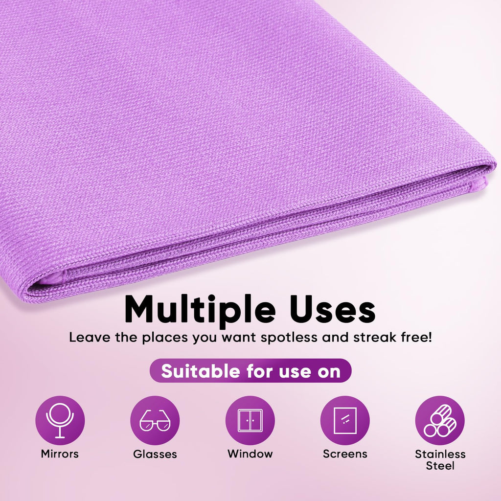 HOMEXCEL Microfiber Glass Cleaning Cloths 6 PK, Lint Free Streak Free, Reusable Microfiber Magic Cleaning Cloth for Cleaning Windows, Glasses, Mirrors, Screens, Stainless Steel, and More, Blue-14”×16”