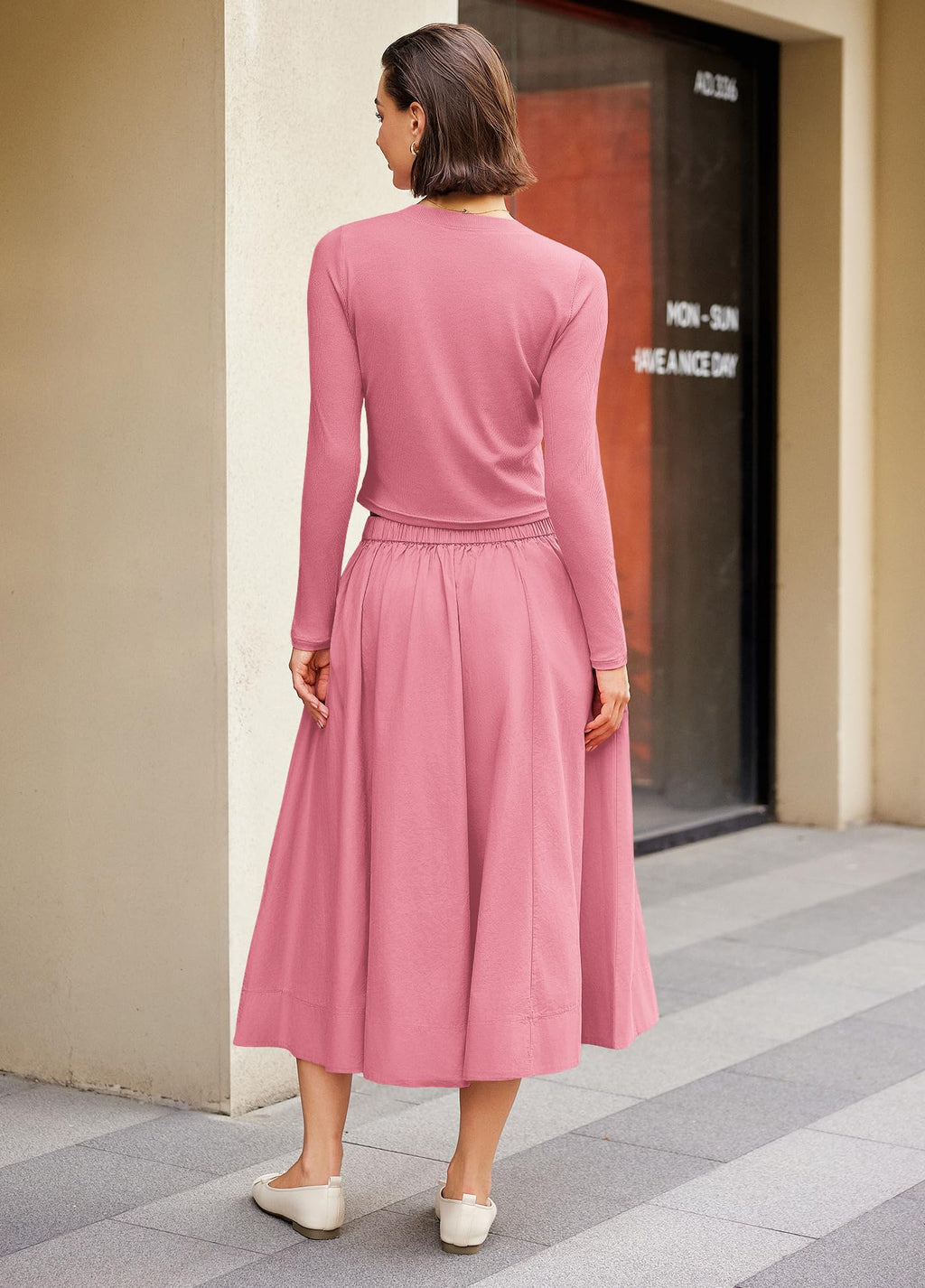 Panadila Womens 2 Piece Lounge Sets Matching Vacation Outfits Ribbed Button Down Cardigan and Elastic Waist Skirt Sets