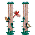 Kingsyard 2 Pack Tube Feeders with 6 Feeding Ports for Outdoors Hanging, Premium Hard Plastic Weatherproof & Steel Hanger, Attracting for Wild Birds (Black)