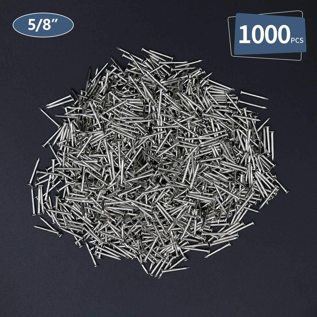240pcs Gold Hardware Nails, 1-1/2” × 14 Ga Brass Plated Wood Nails, Nails for Hanging Wall Decor, Finishing Nails, Picture Hanging Nails, Wall Nails, Roofing Nails