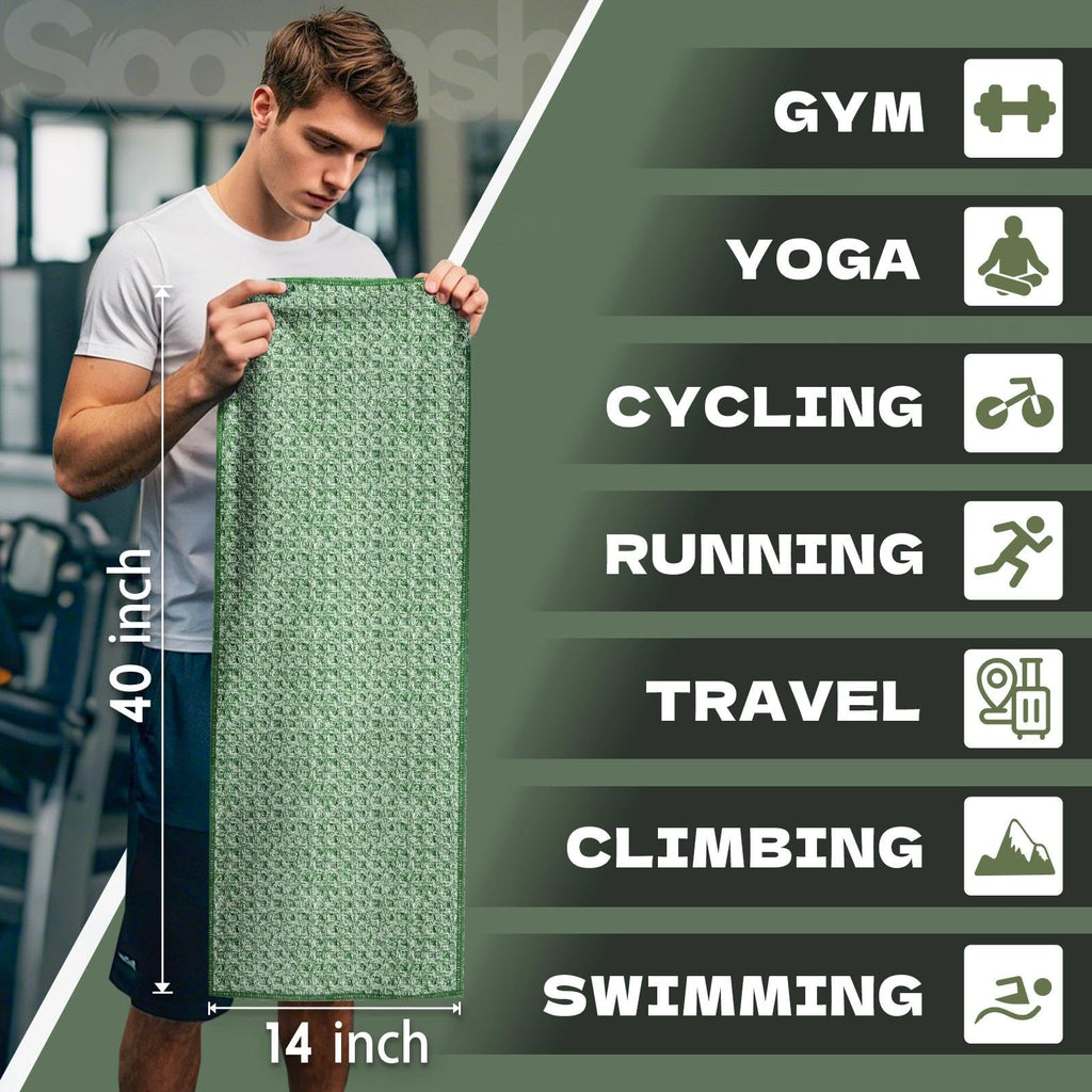 Microfiber Gym Towels for Showering Working Out Quick Dry Negative ions Large Middle Small Sizes Lightweight Gym Towel for Men Women Tennis Sports Towels for Body Hot Yoga Fitness Essentials