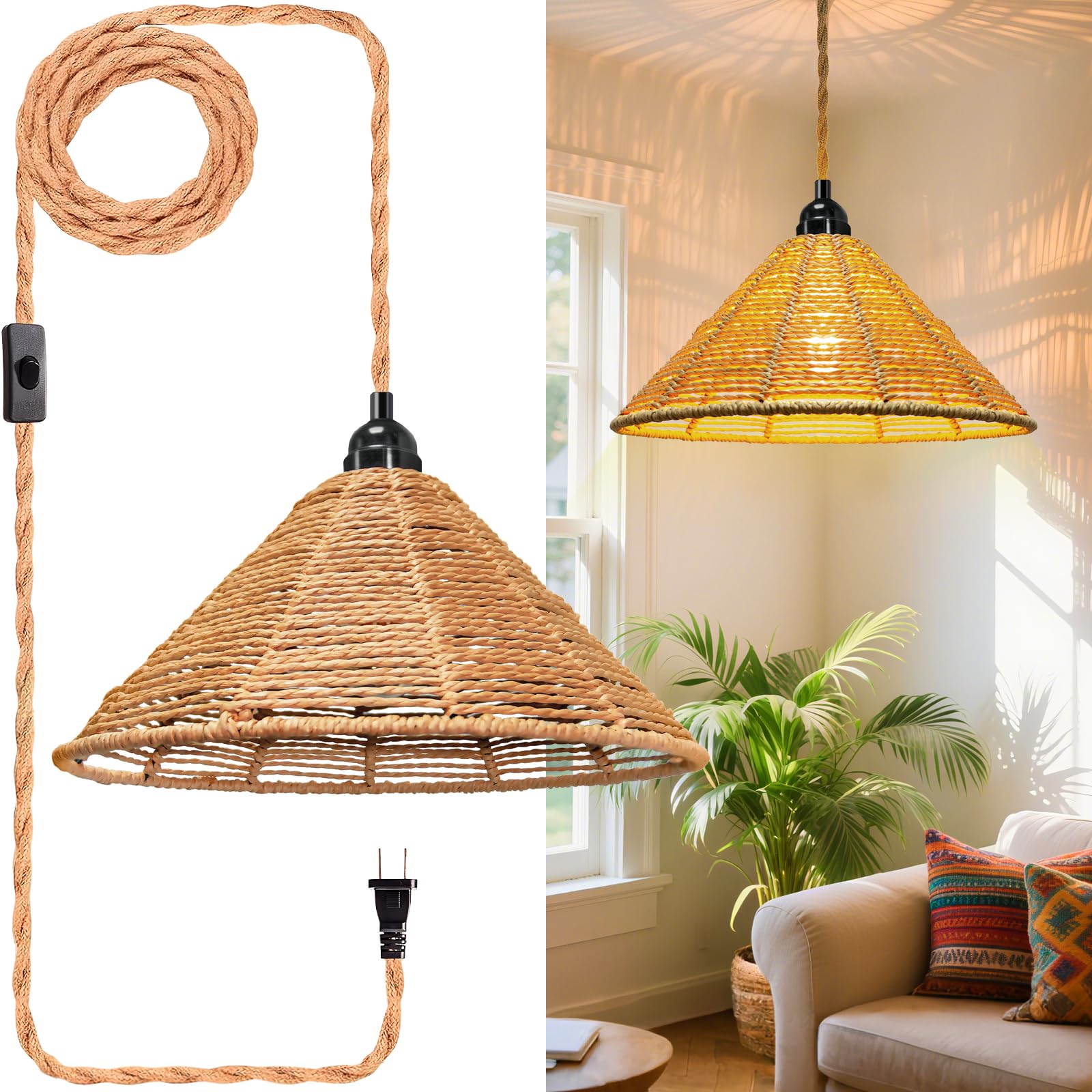 Maliralt Pendant Light Hanging Lights Fixture - Adjustable Hanging Lamps with Black Metal Diamond Shade for Kitchen Island, Dining Room Over Table, Breakfast Corner, Farmhouse Home Decor - 1 Pack