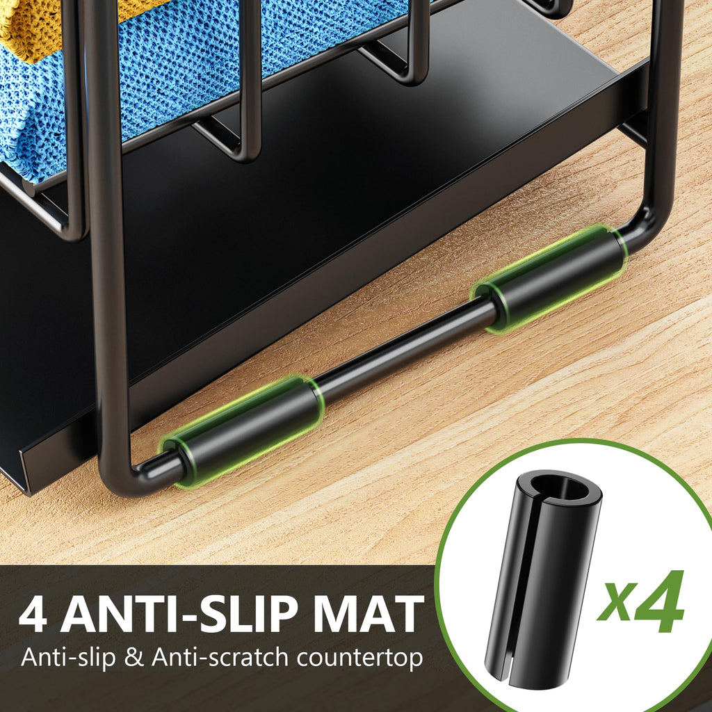 Cisily 2-Tier Kitchen Sink Caddy Organzier Rack with Dish Brush Sponge Holder | Kitchen Sink Countertop Organization Storage,Home Decor Accessories Essentials Stainless Steel