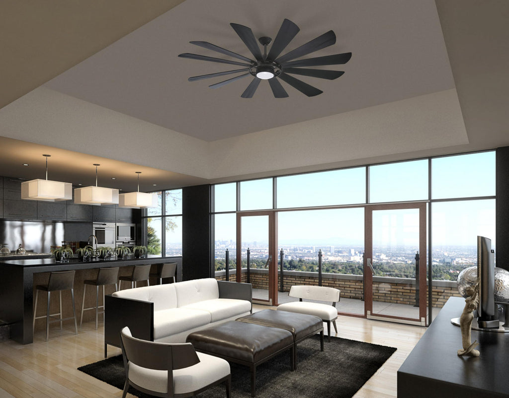 Minka-Aire F870L-ORB 65" Windmolen Outdoor Smart Ceiling Fan with LED Light and Remote Control, Oil Rubbed Bronze