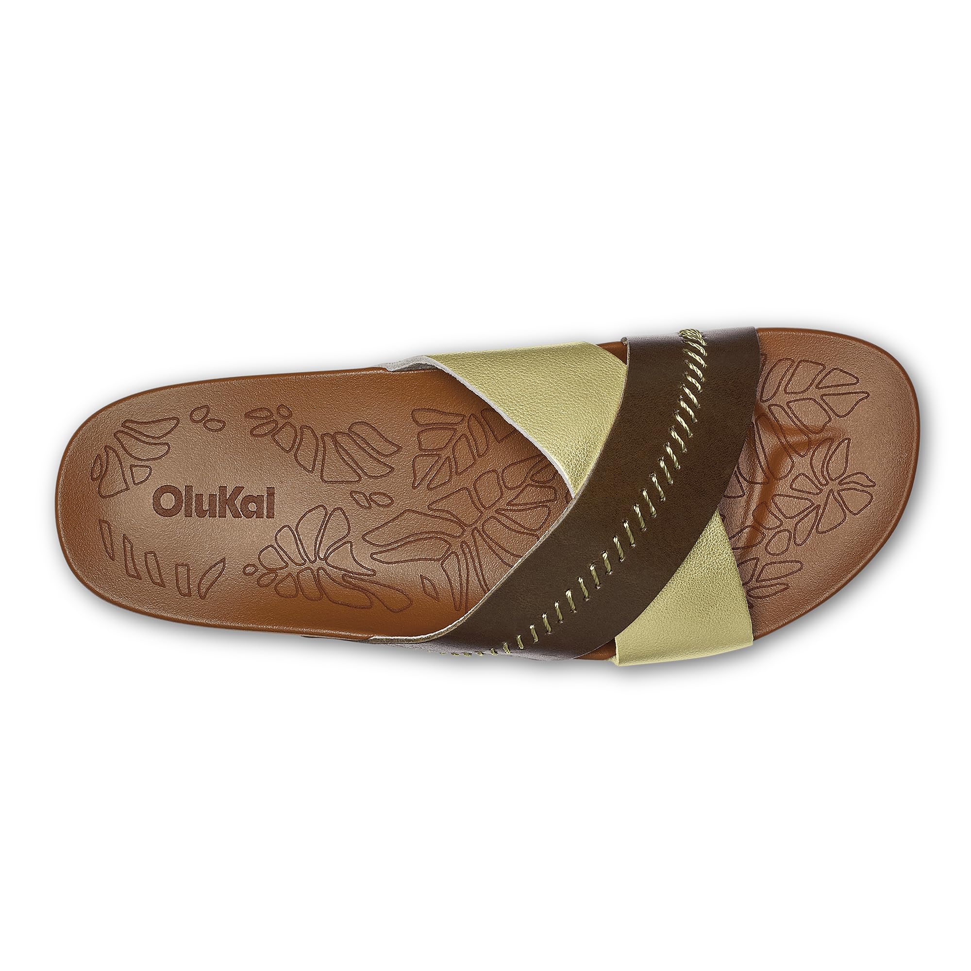 OluKai Kipe'a Olu Women's Slide Sandal, Premium Leather, Relaxed & Dressy Design For Any Occasion, All-Day Comfort & Fit