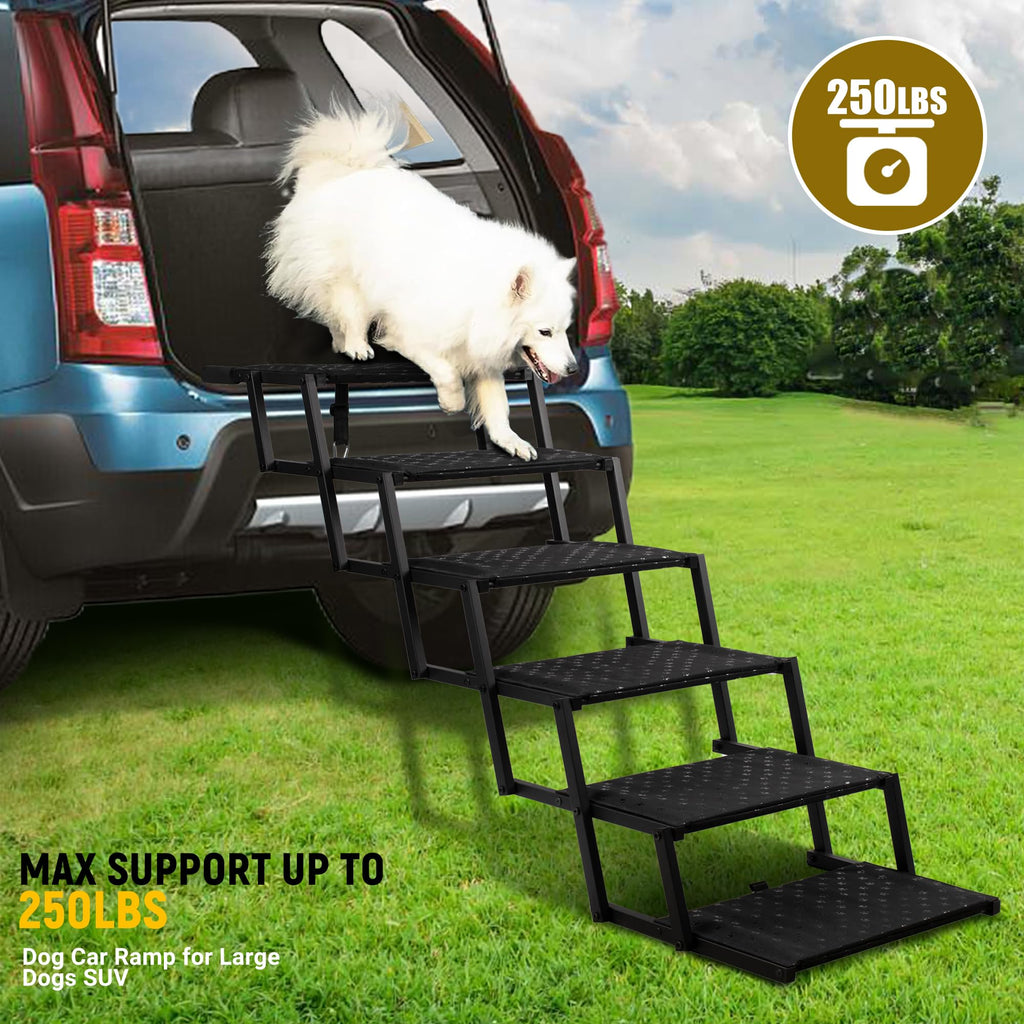 Dog Stairs for Car - Foldable Dog Ramps for Large Dogs with Non Slip Surface, Portable Dog Steps for Cars and SUV, Truck, Support Up to 200 Lbs