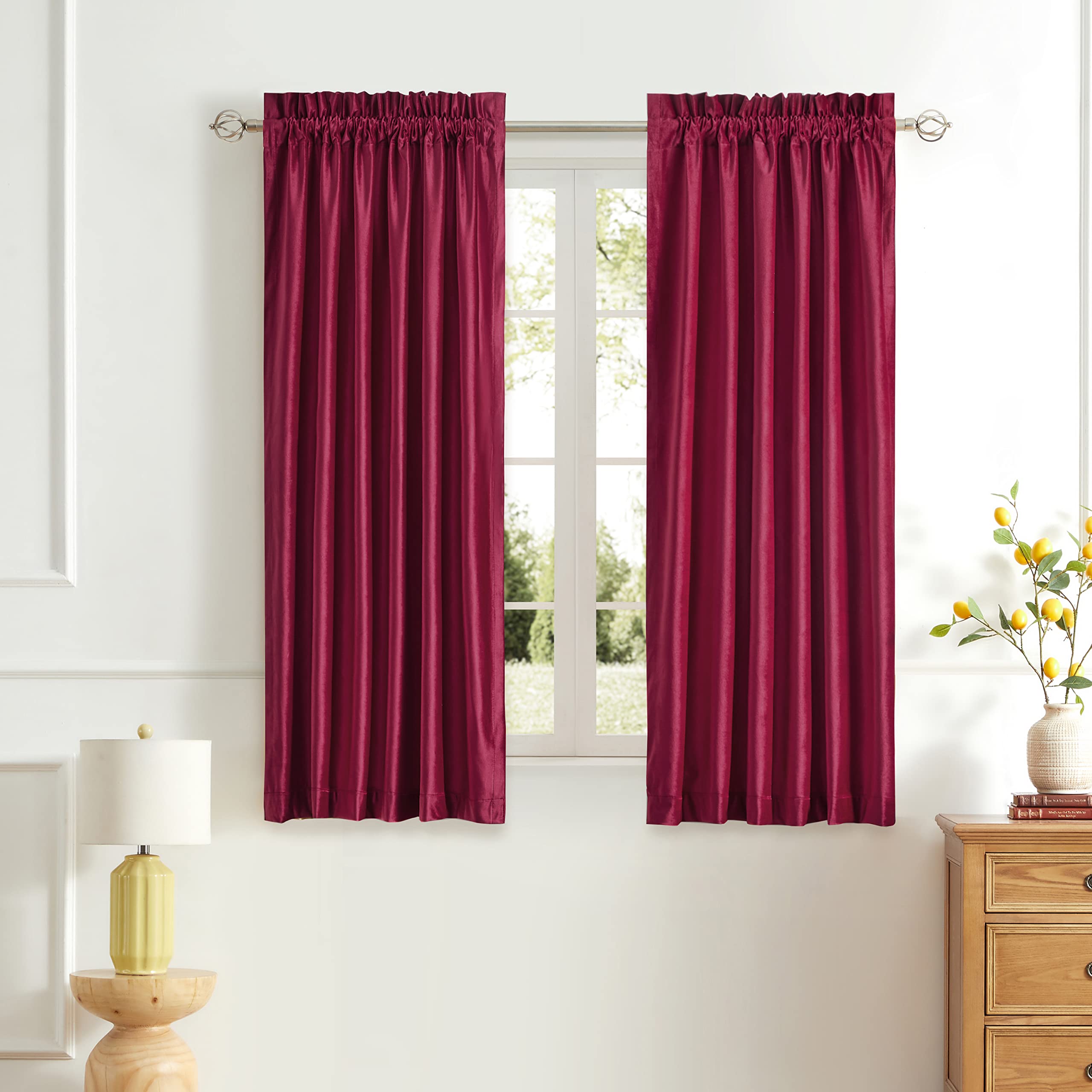Champagne Beige Velvet Curtains 63 inches for Living Room Luxury Room Darkening Curtain Elegant Bedroom Thermal Insulated Modern Heavy Thick Soft Soundproof Rod Pocket Window Drapes Set of 2 Panels