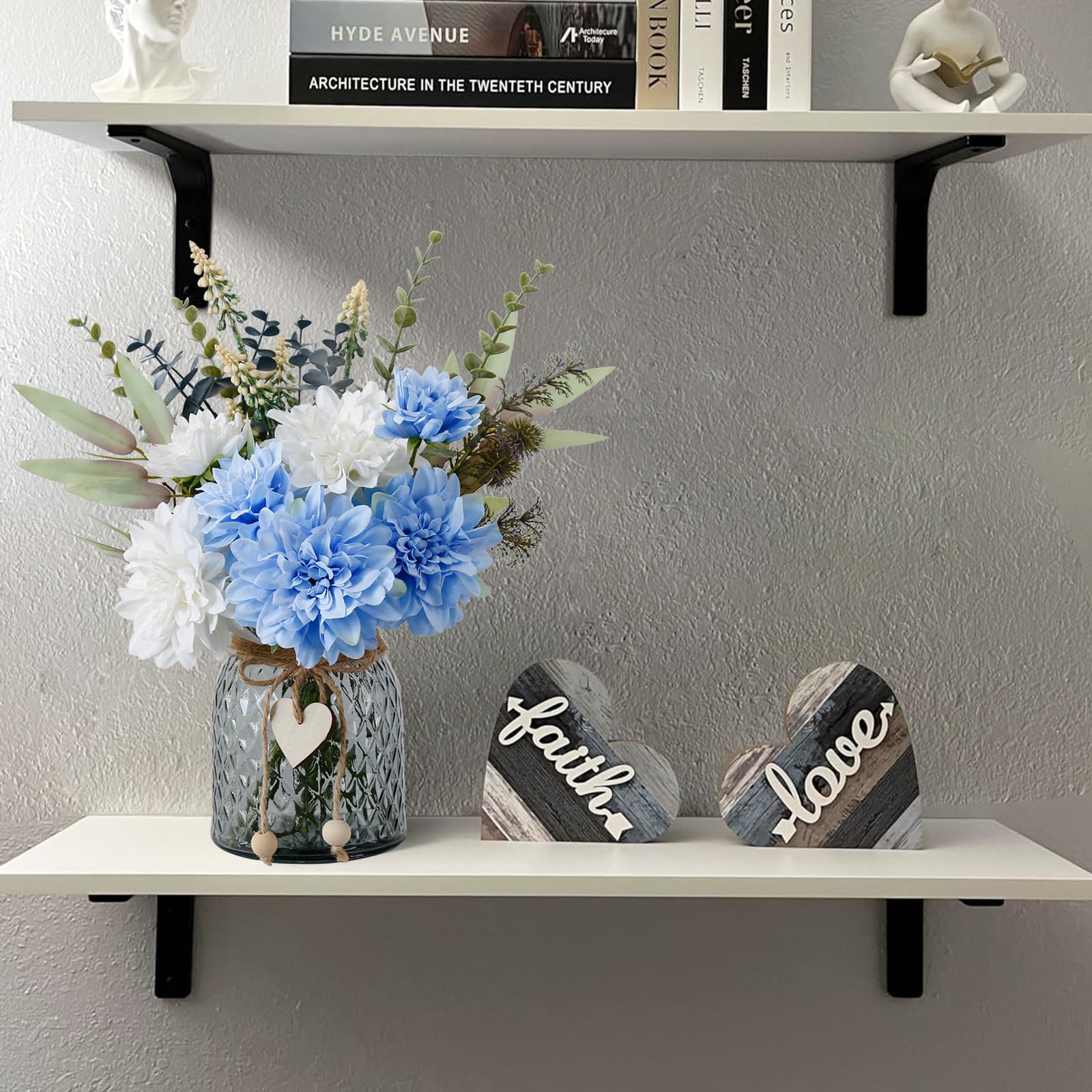 Leftover Fake Flowers in Vase,Faux Flowers in Vase,Table Centerpieces for Dining Room,Flower Centerpieces for Tables,Artificial Flowers,Kitchen Decor,Coffee Table Decor