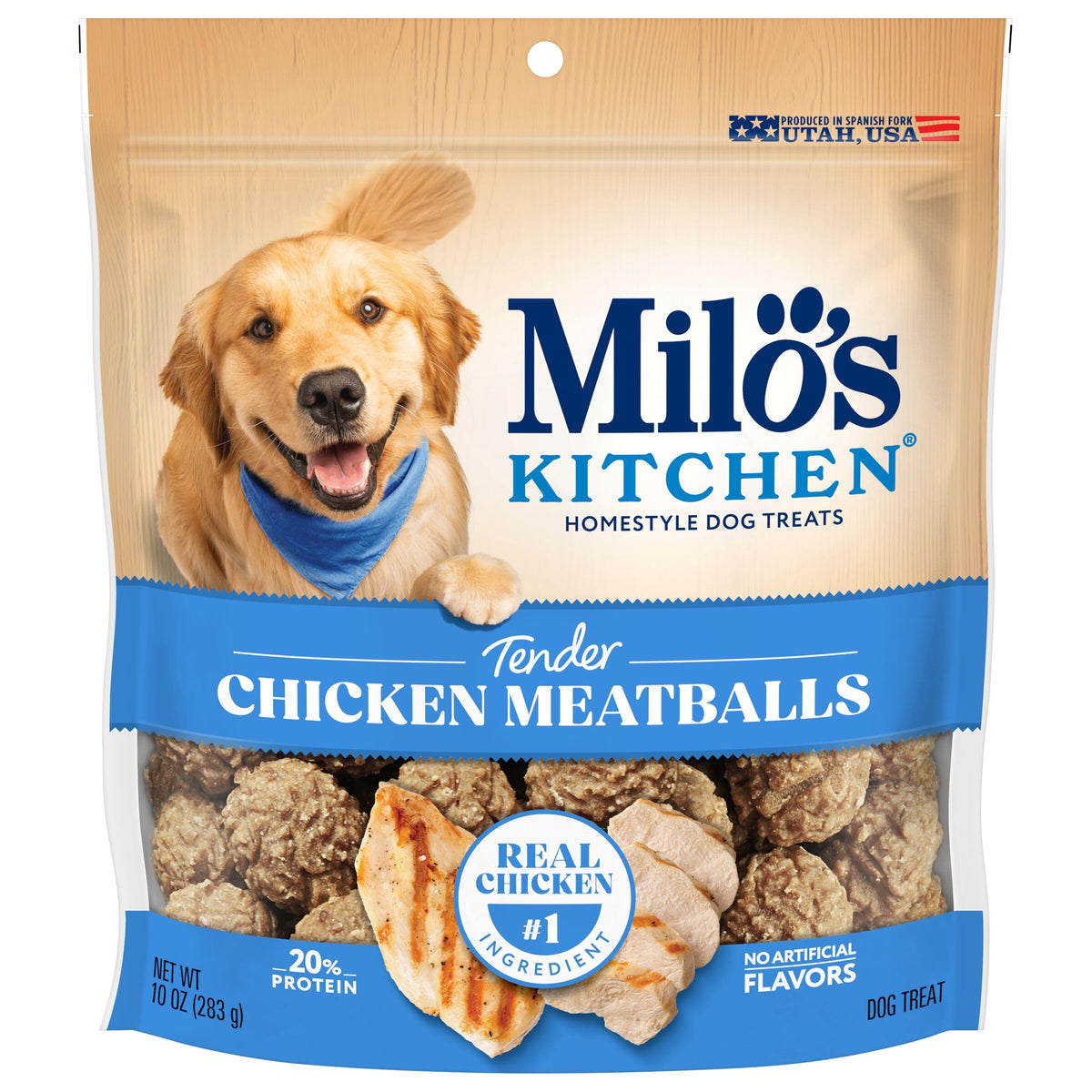 Milo's Kitchen Homestyle Dog Treats, Beef Sausage Slices, 10 Ounce, High Protein, No Artificial Flavors