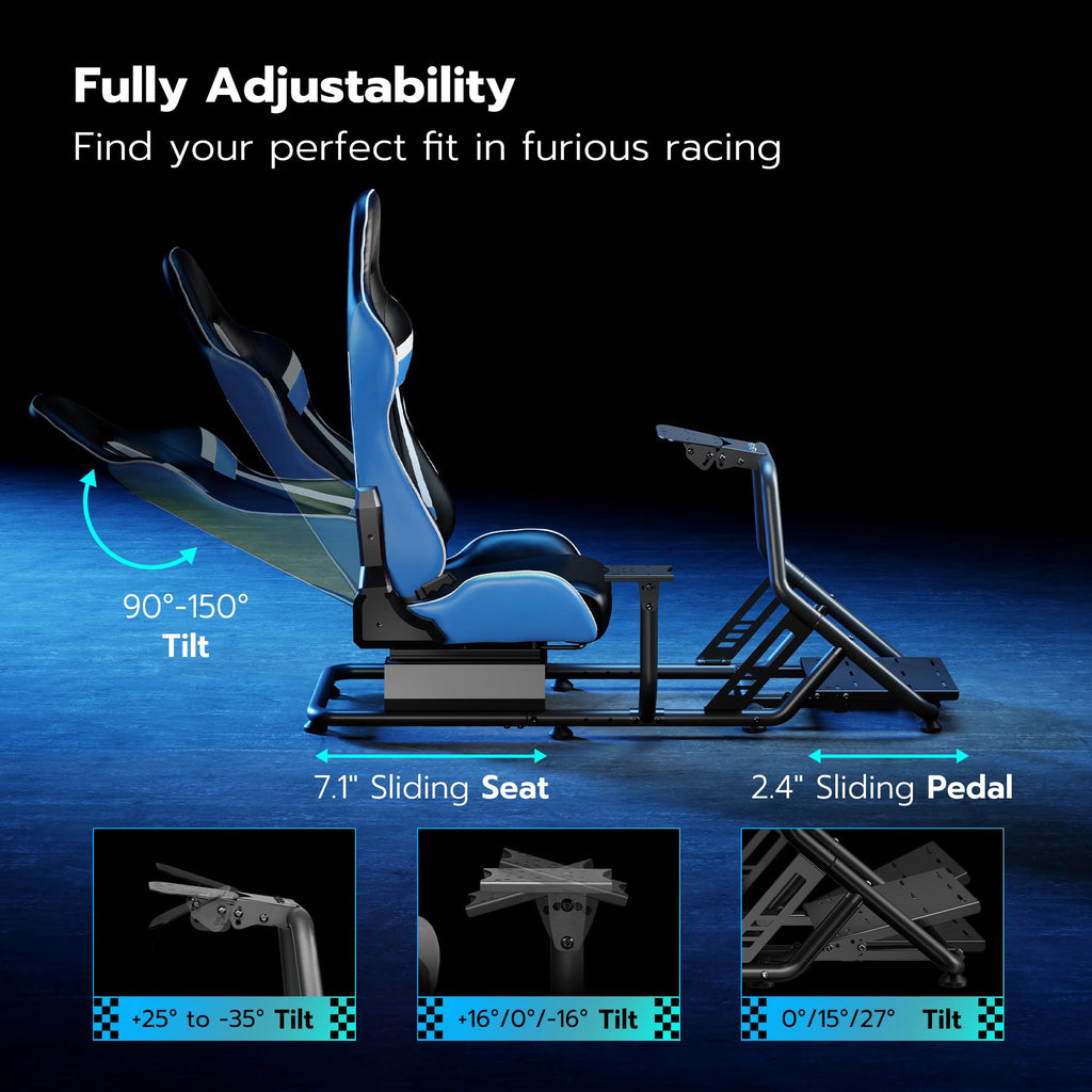 ARES WING Sim Racing Cockpit, Racing Wheel Stand with Seat, Formula and GT Racing Simulator Cockpit Compatible with Fanatec, Thrustmaster, Logitech, Moza Racing Games on PS5, PS4, Xbox and PC