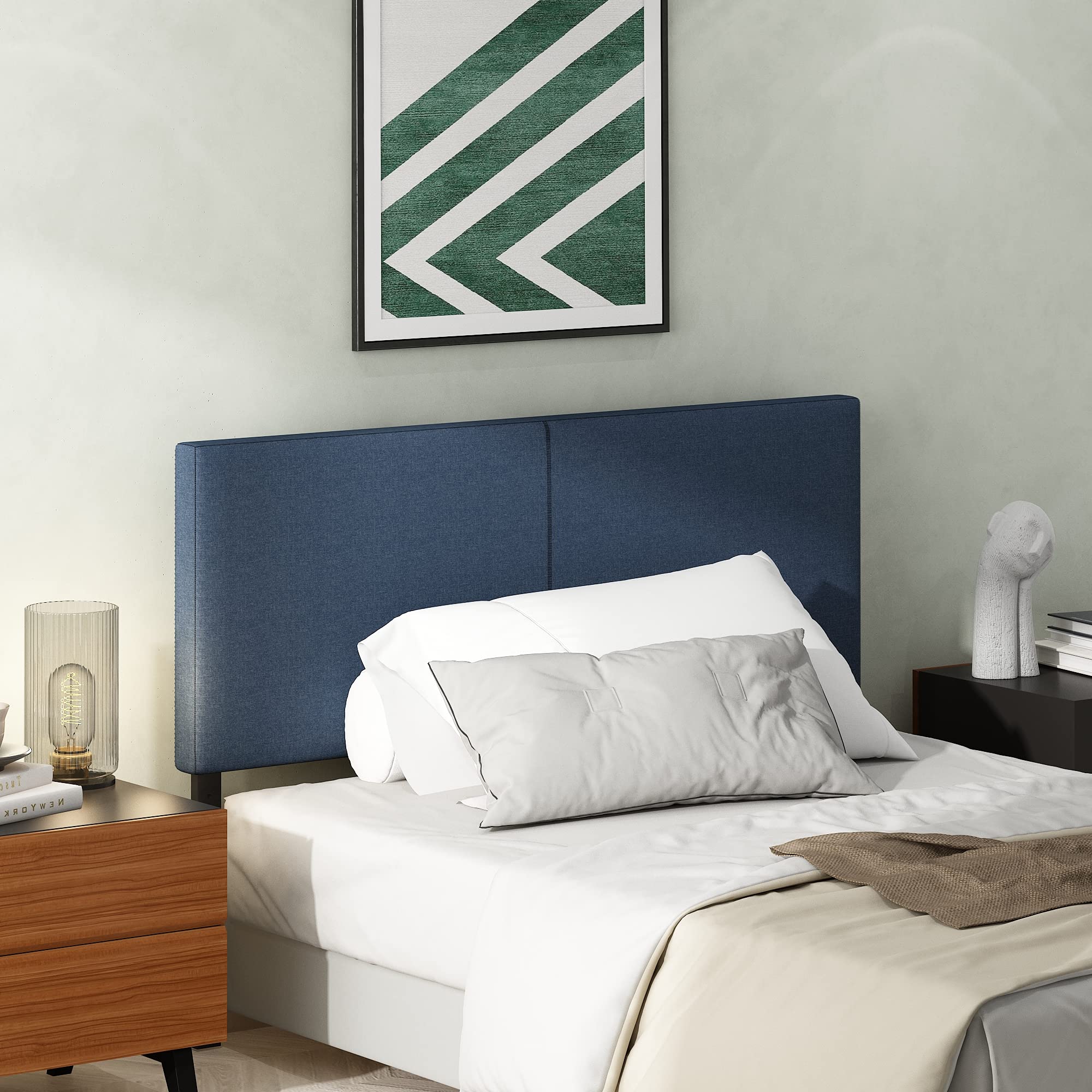 FURINNO Roanne Tufted Headboard, Twin, Black