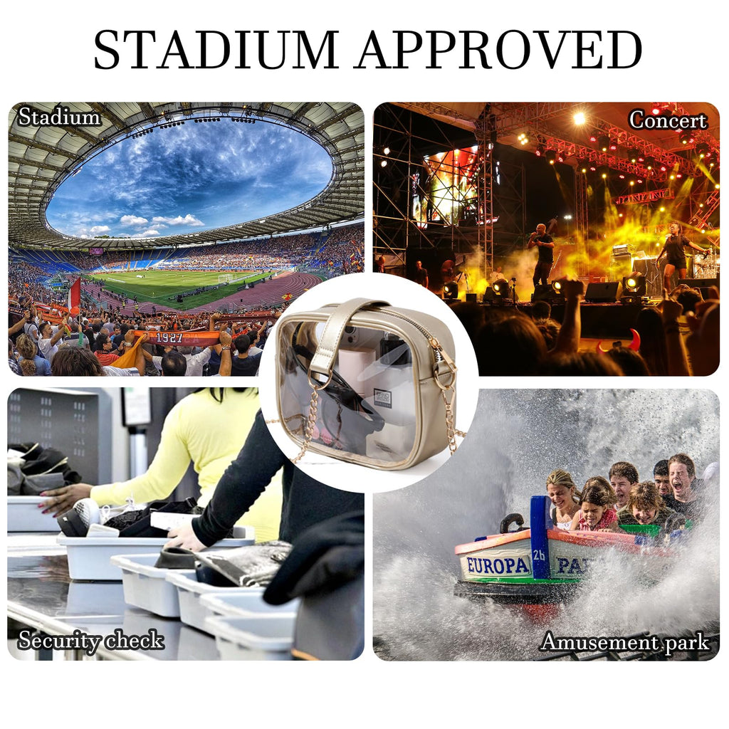 TOBVZOO Clear Bag Stadium Approved, Crossbody Transparent Bag for Concerts Sports Events, Purses for Men & Women