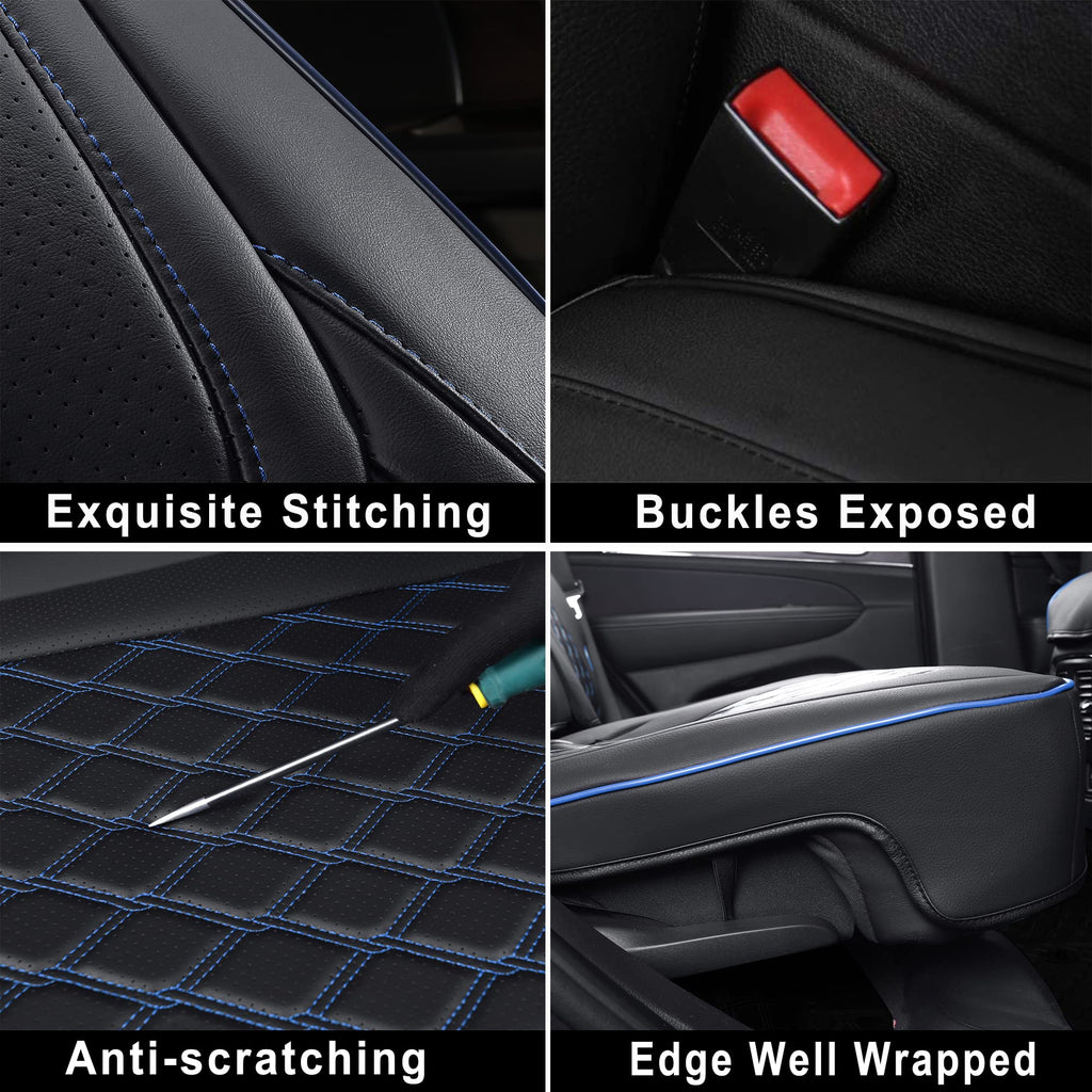 Huidasource Grand Cherokee Seat Covers, 2 Pieces Waterproof Leather Customized Car Seat Cushion Covers Protectors Compatible with Jeep Grand Cherokee 2011-2022 (2Pcs Front/Black)