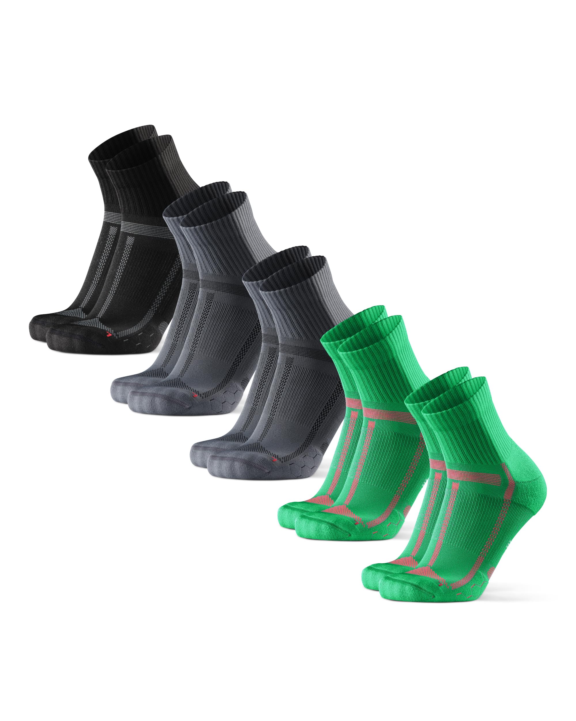 DANISH ENDURANCE Ultra-Comfort Quarter Running Socks, Performance Socks, Men & Women - 3 or 5 Pack