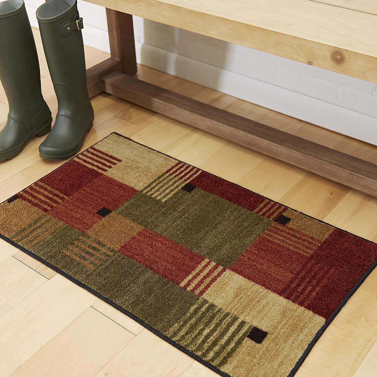 Mohawk Home Alliance Modern Geometric 1' 8" x 2' 10" Area Rug - Red - Perfect for Living Room, Dining Room, Office