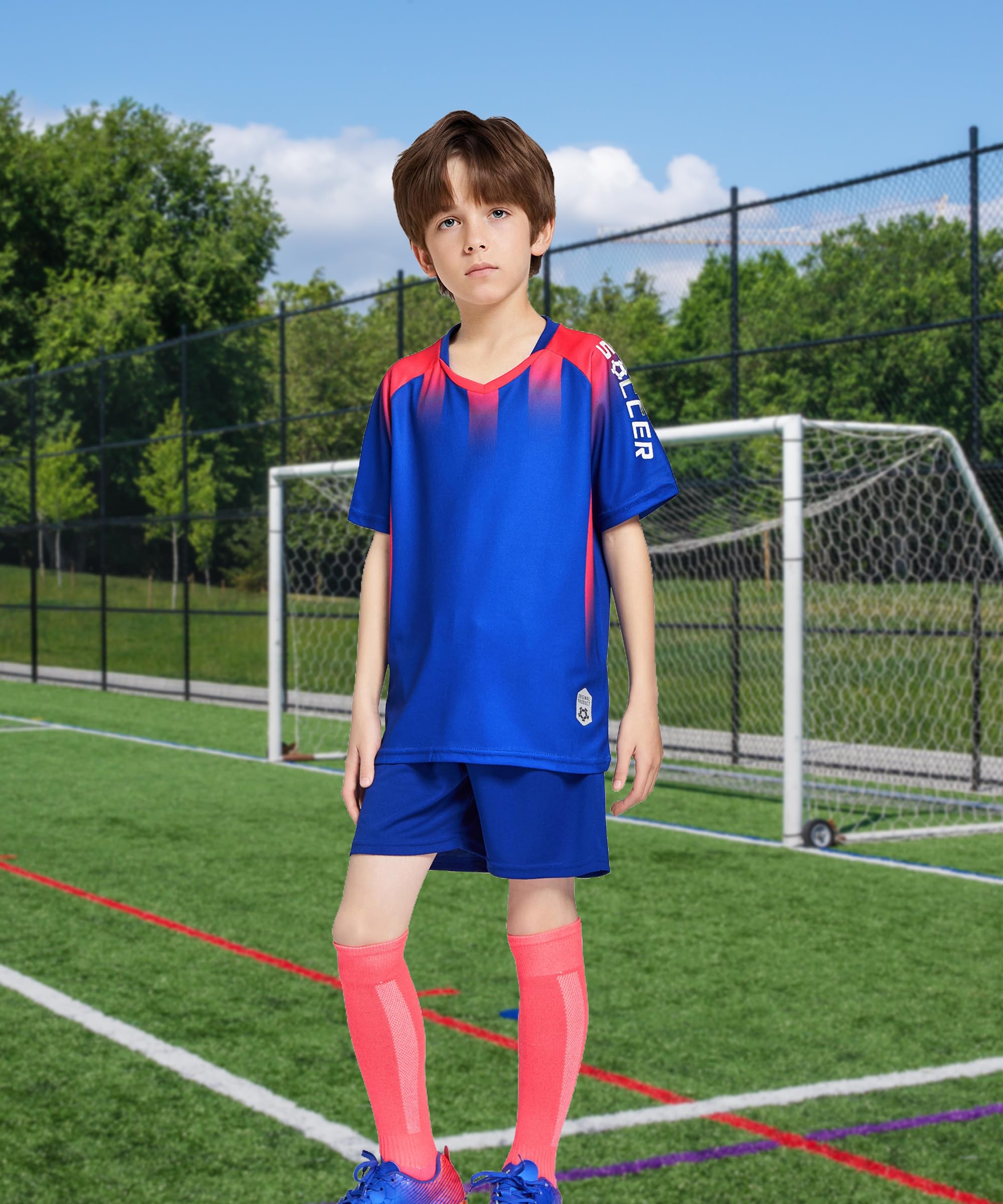 M2C Boys 2-Pack Jersey Soccer Knit Set Sport Team Uniform Shirt and Shorts