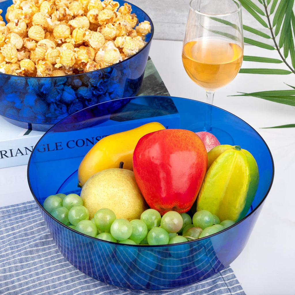 Hioasis 8 Pack Plastic Serving Bowls 128oz Black Plastic Bowls Heavy Duty Disposable Serving Bowls for Party Snack & Salad & Candy & Bar Buffet & Wedding