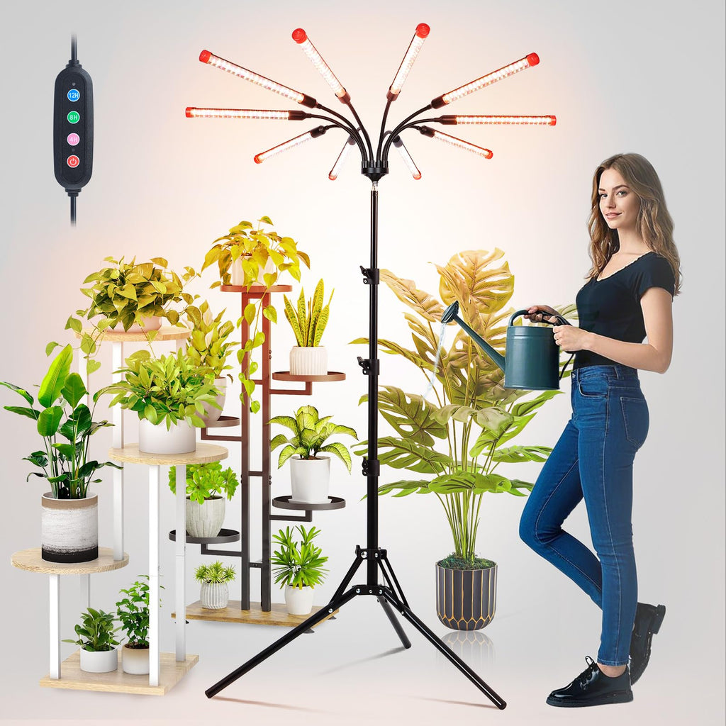 FECiDA Gamechanger 2026 36 Watt Power Draw, NO Need Adapter, 4Head Strong Clip Grow Lights for Indoor Plants with 4/8/12/16/20H Timer, LED Plant Growing Lamps for Houseplants, Bonsai, Seed Starting