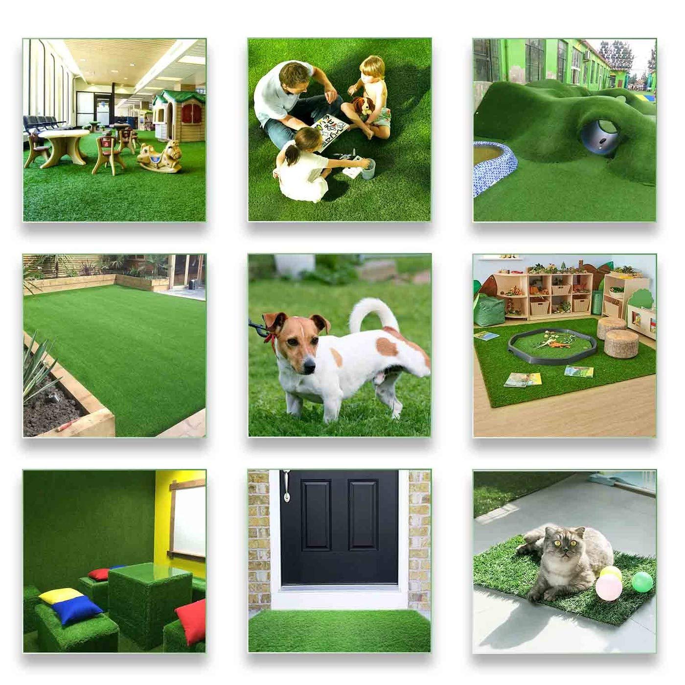 Petgrow 4FTx7FT Artificial Realistic & Thick Fake Mat for Outdoor Garden Landscape Pet Pad Dog Synthetic Grass Rug Turf