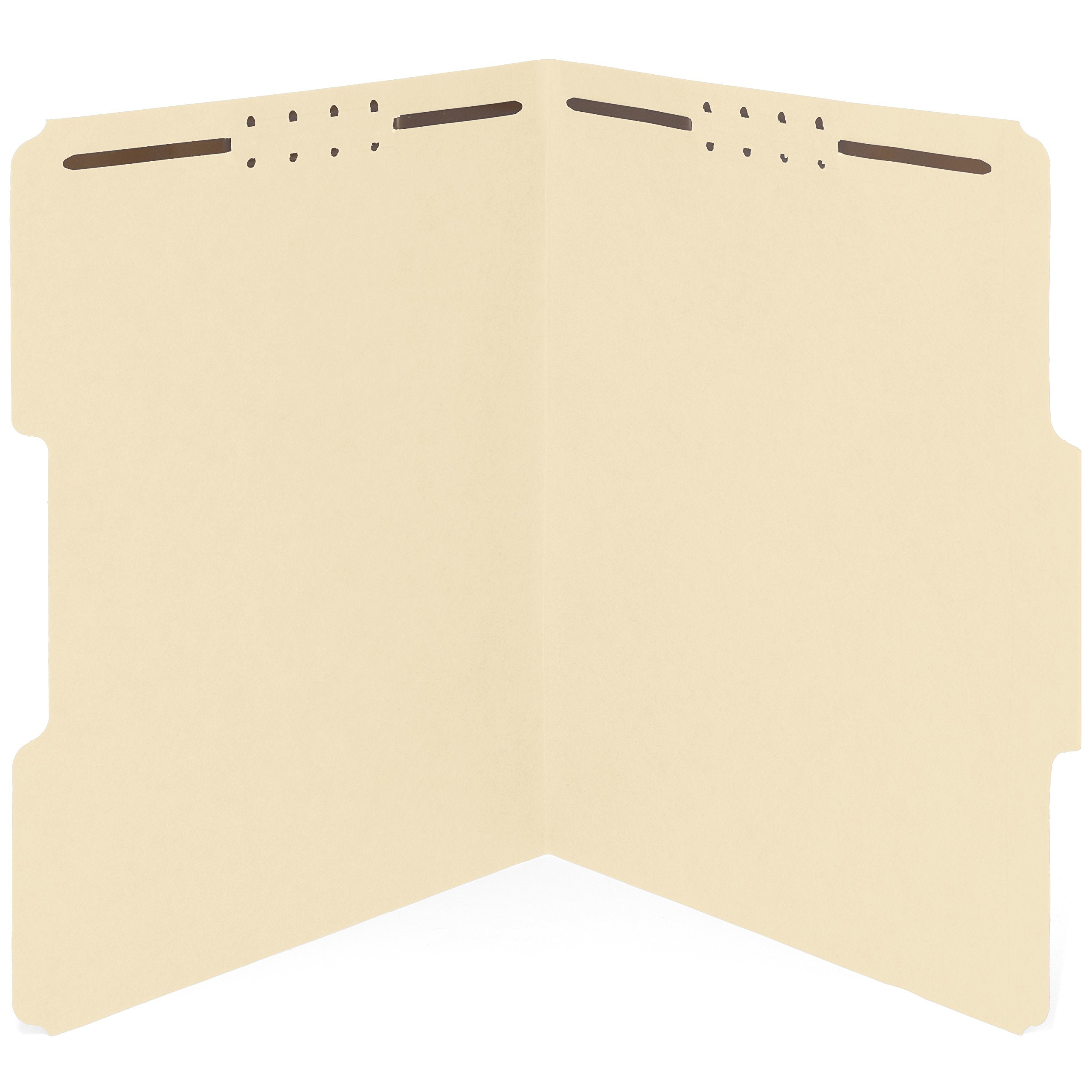 50 Fastener File Folders, File Folders with Fastener 1/3 Cut Reinforced Tab, Durable 2 Prongs for Medical Files, Law Client Files, or Office Reports, Letter Size, Assorted Colors, 50 Pack